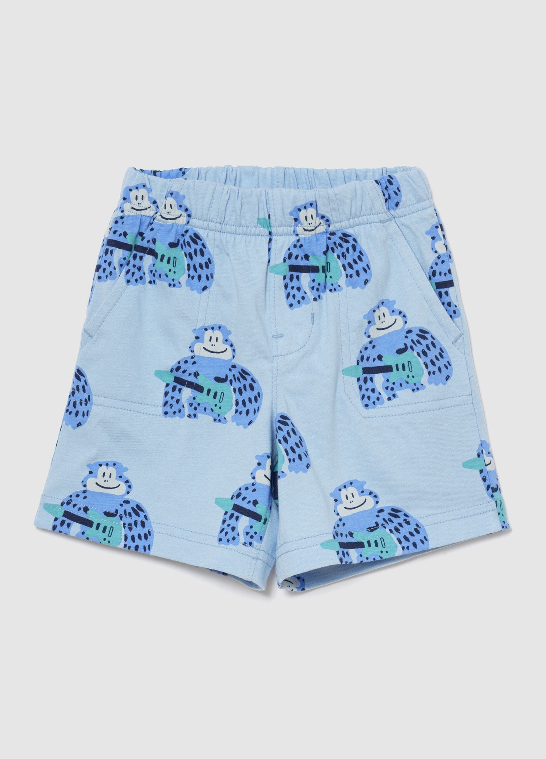Shorts in puro cotone con stampa
