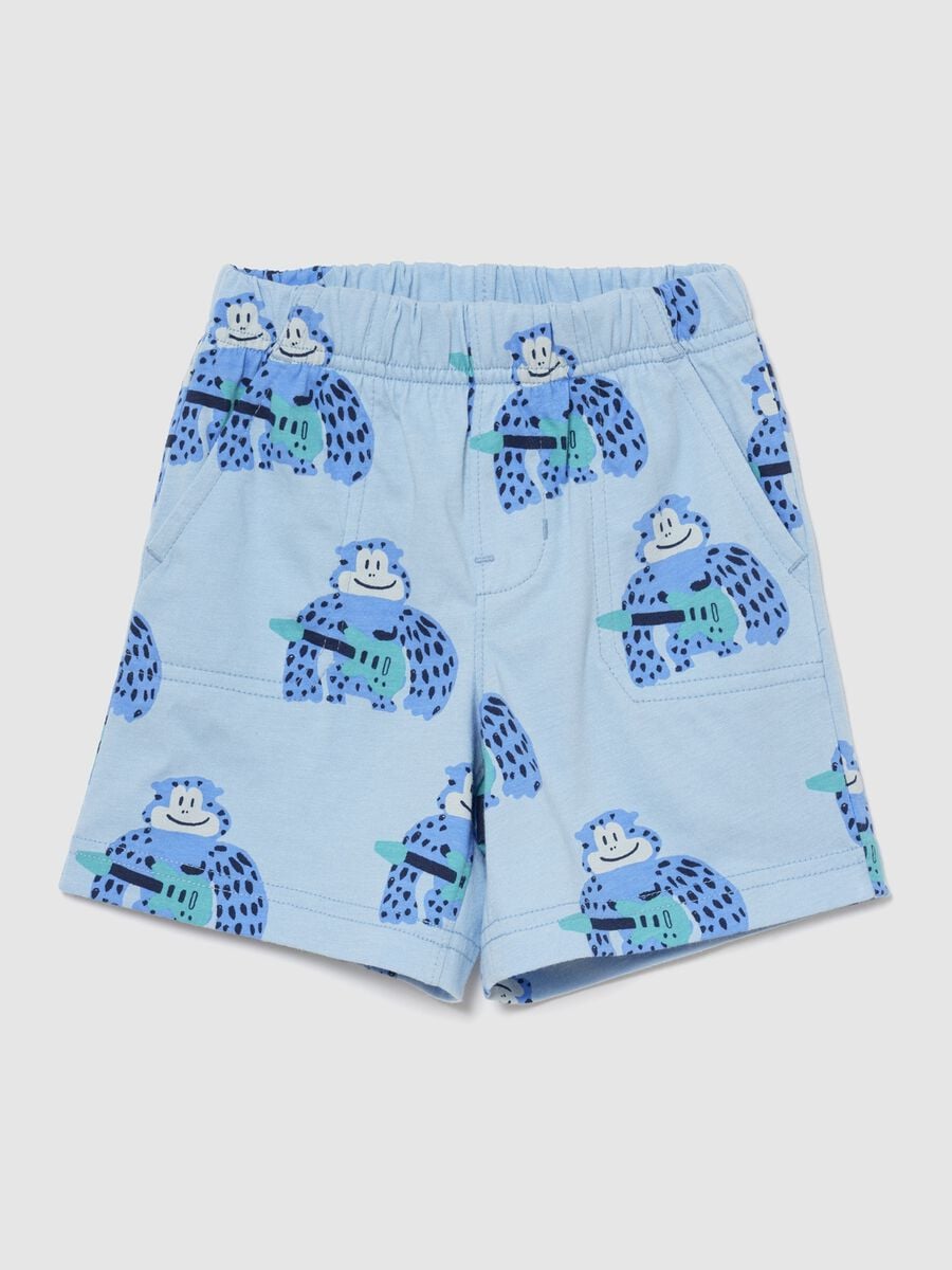 Shorts in puro cotone con stampa Bimbo_0