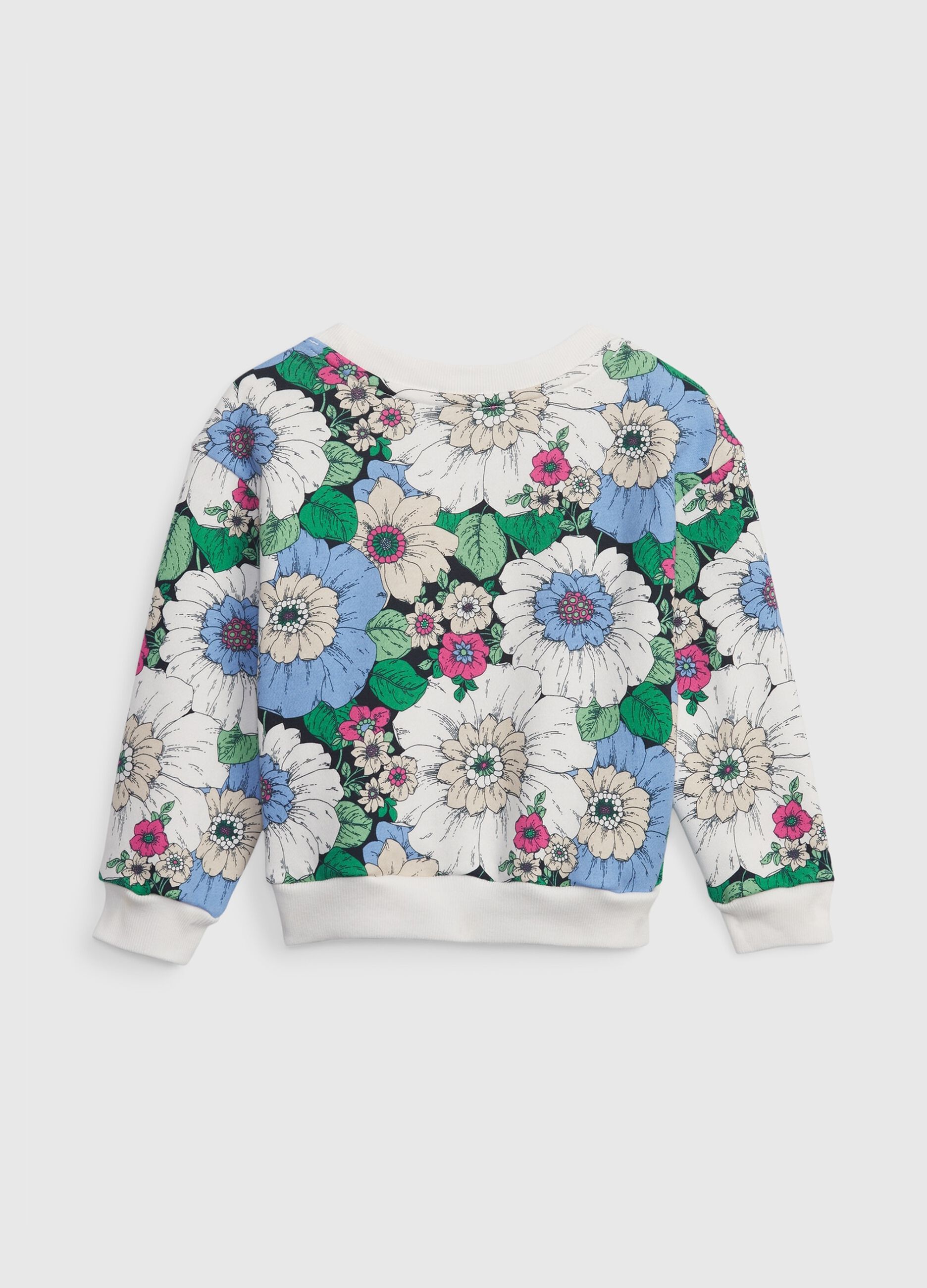 Sweatshirt with round neck and floral pattern_1