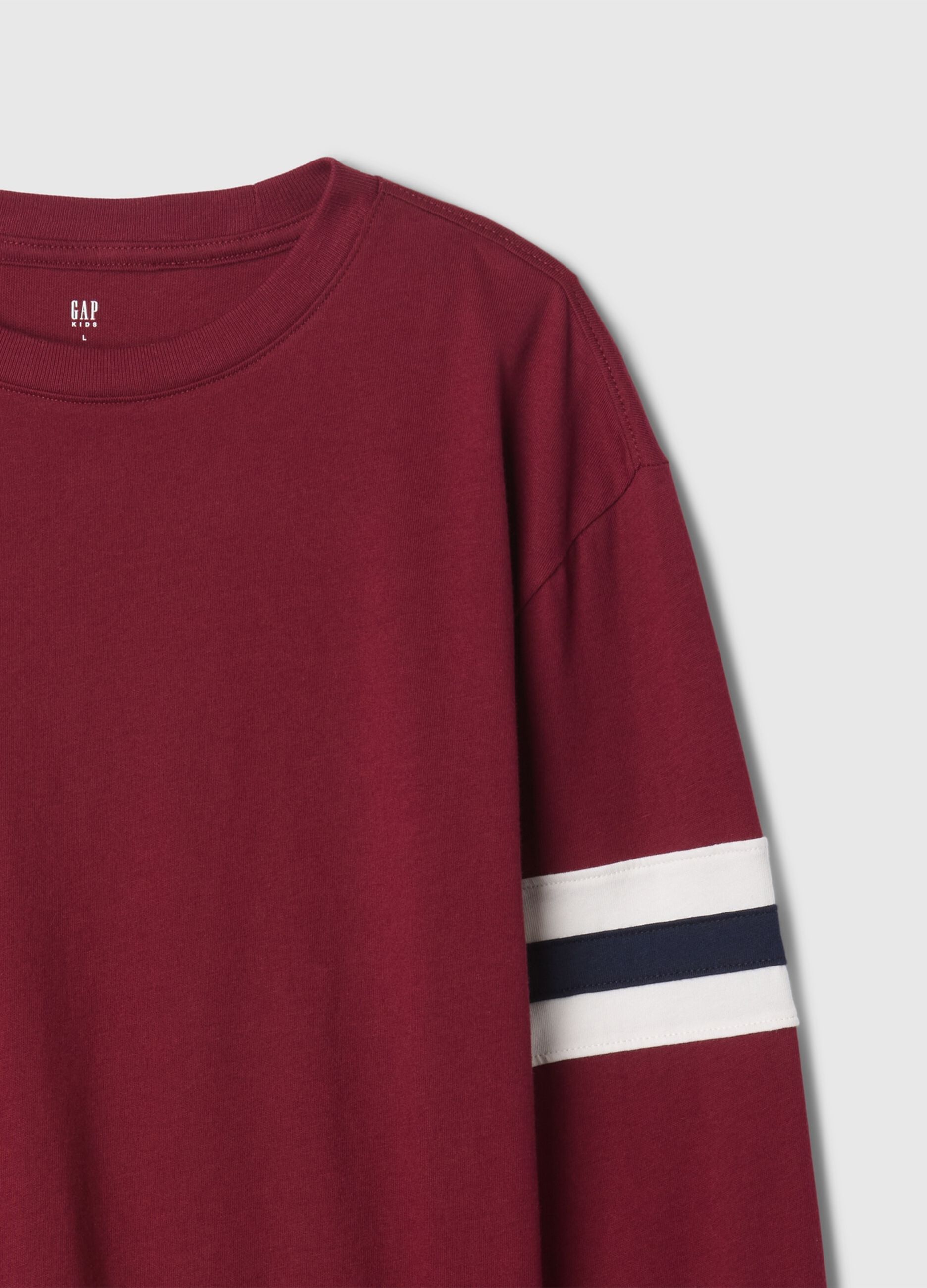 T-shirt a maniche lunghe con inserto a righe _1
