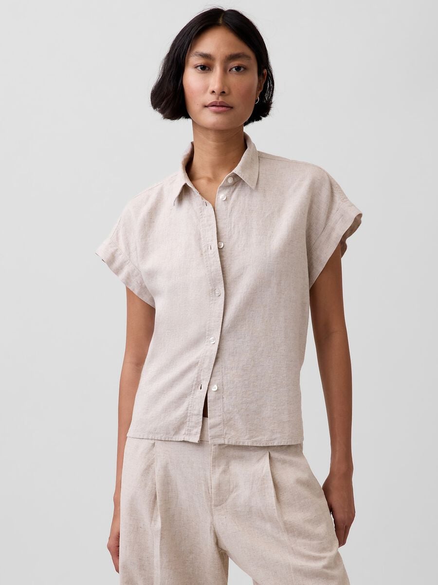 Camicia in misto lino Donna_0