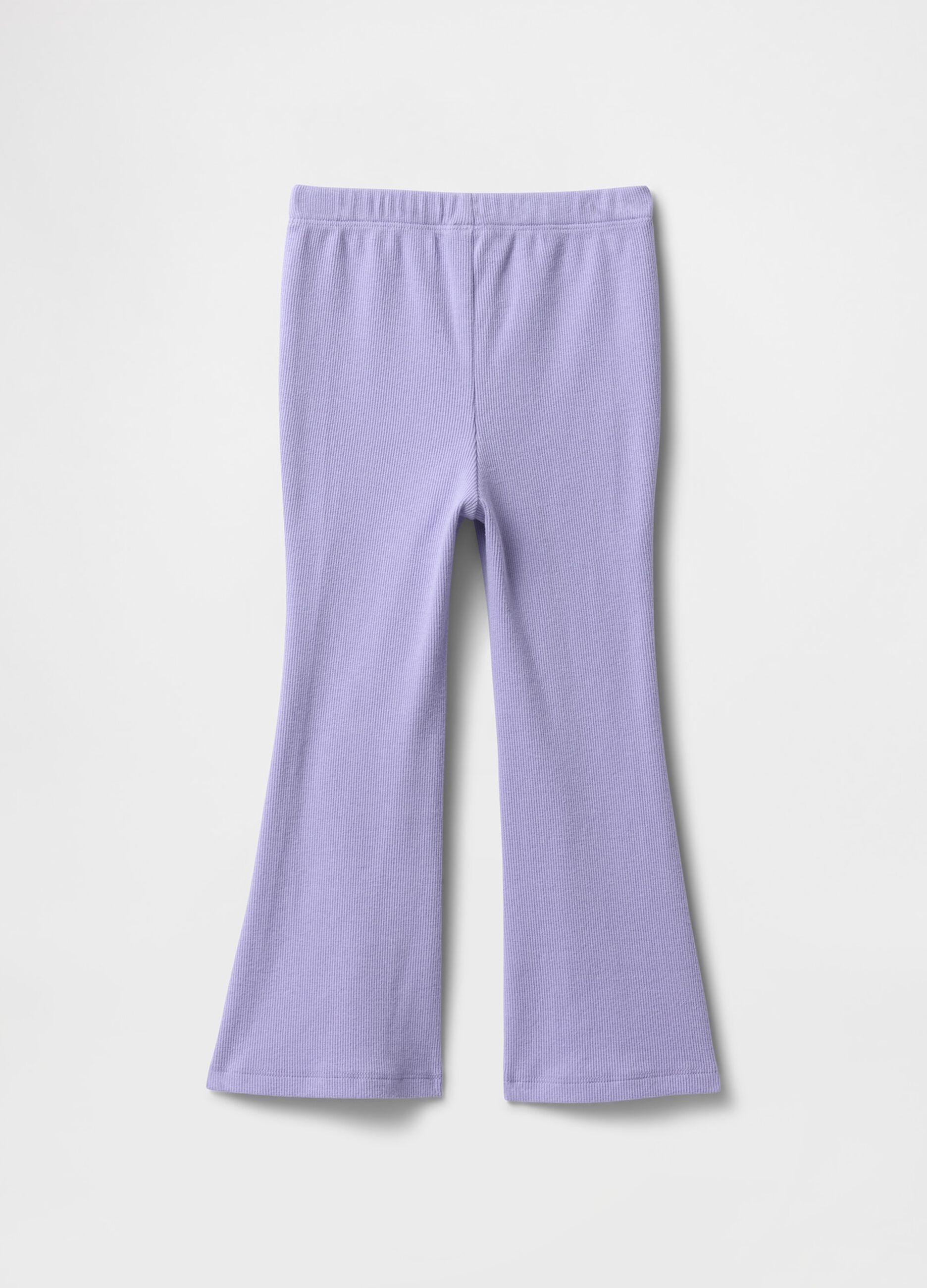 Pantaloni a zampa in tessuto elasticizzato lilla_1