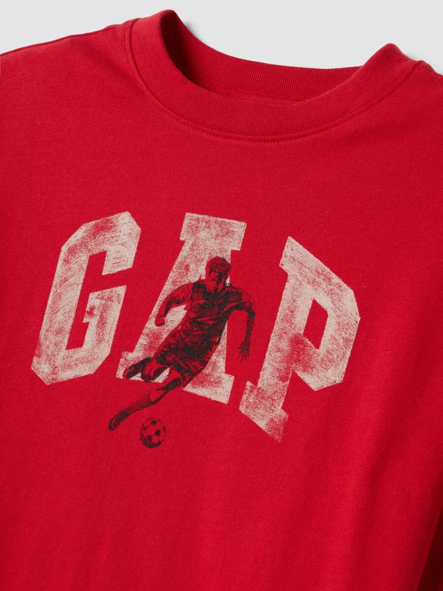 T-shirt con logo GAP a maniche corte in puro cotone Bambino_2