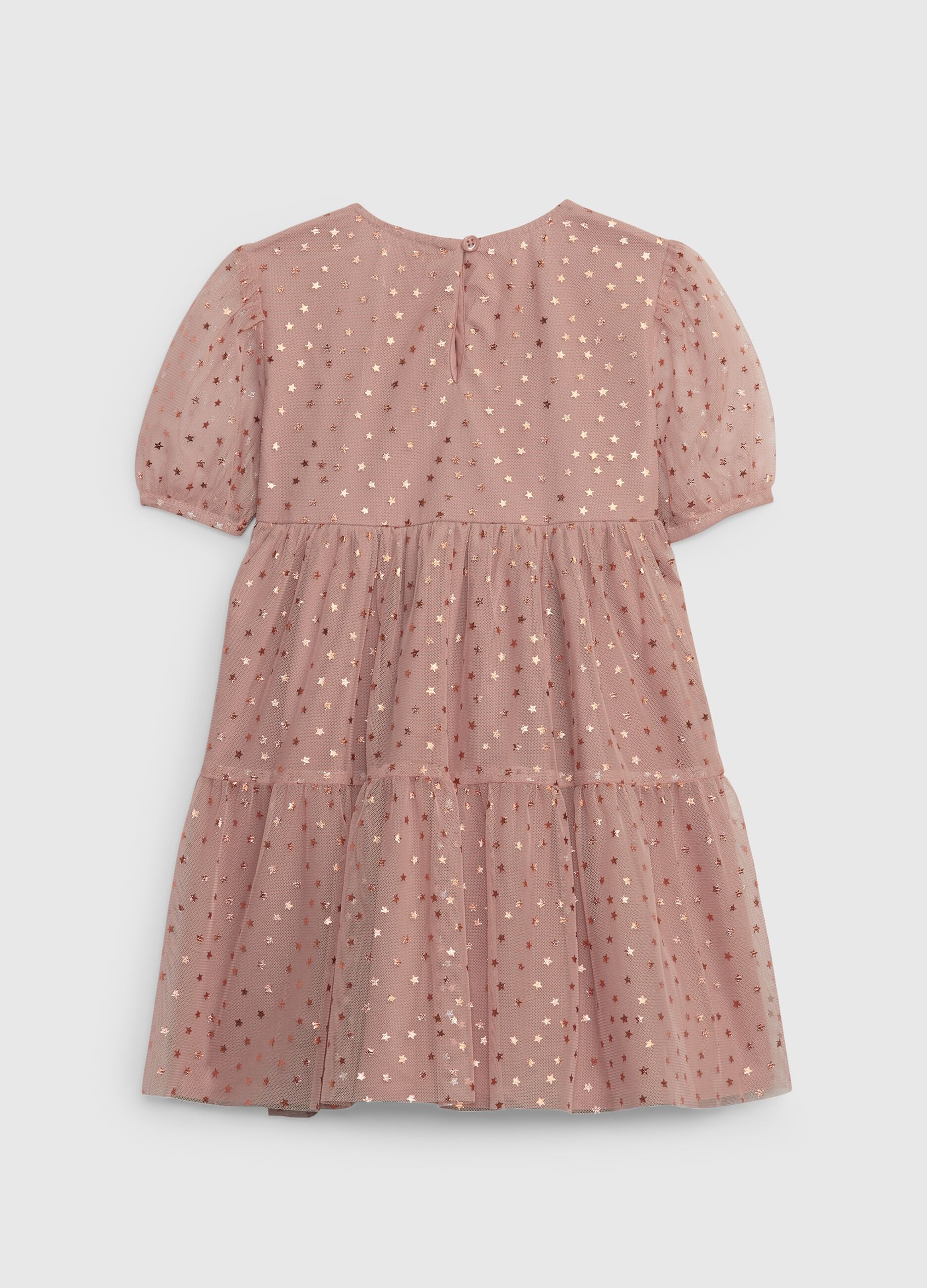 Dress in tulle with star print_1