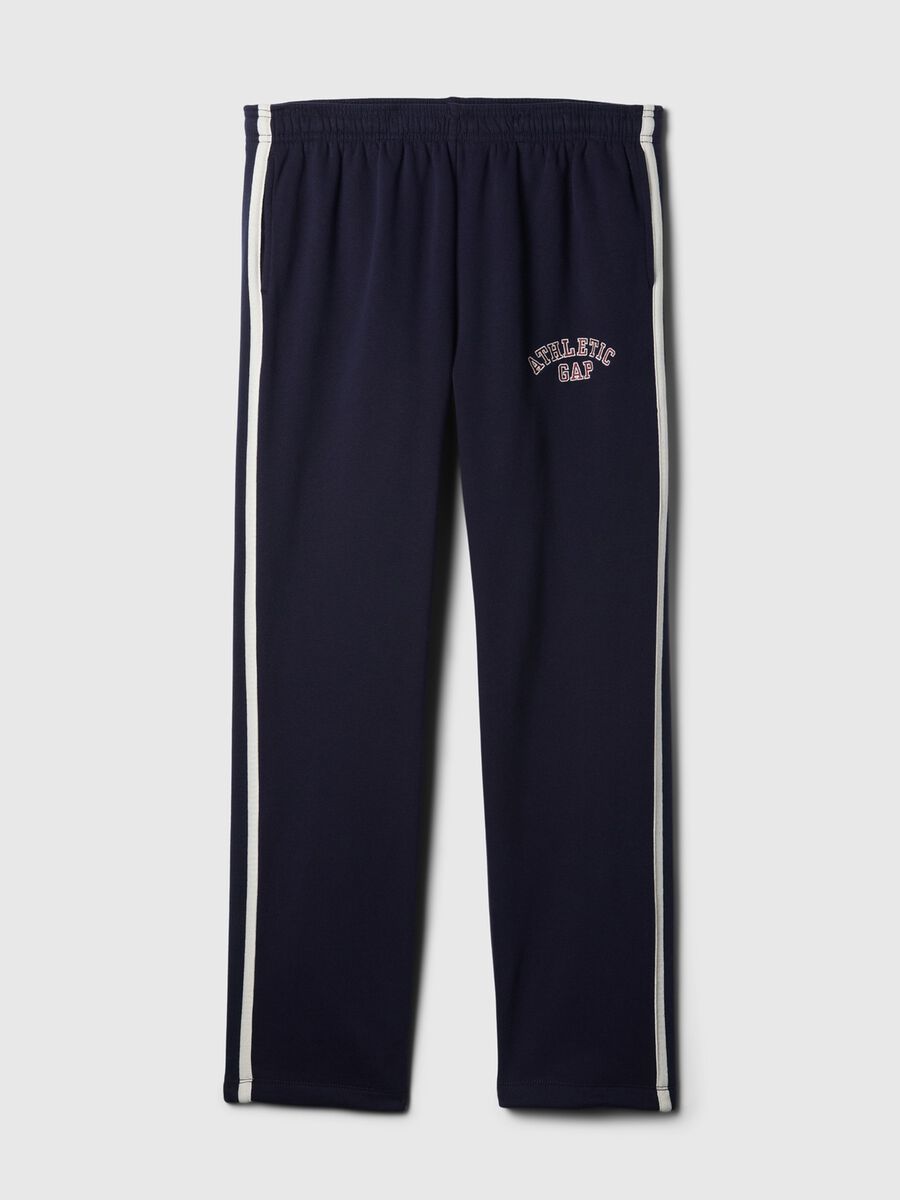 Joggers con bande rigate ricamo logo Athletic Uomo_4
