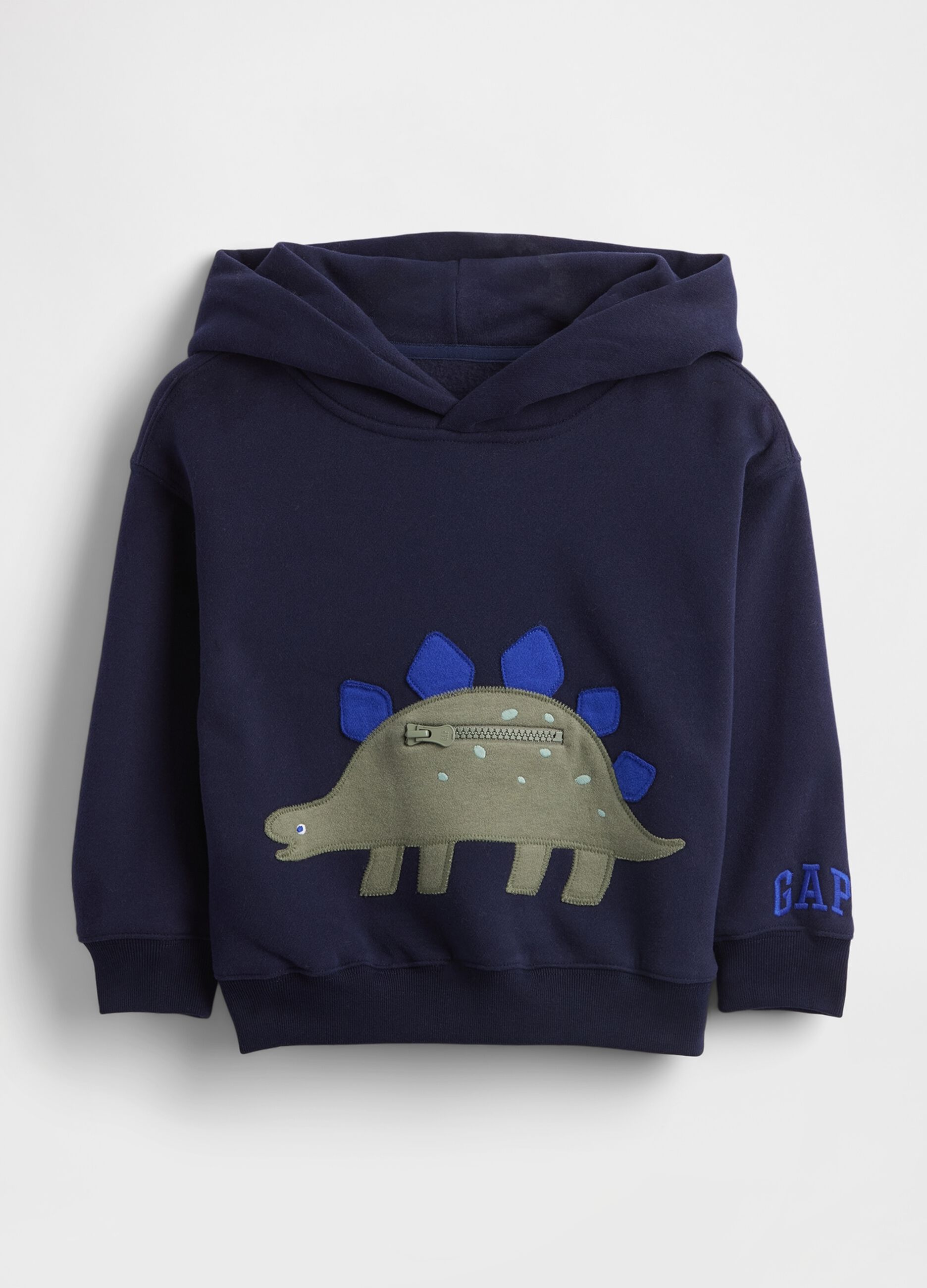 Felpa blu con dinosauro per bambino