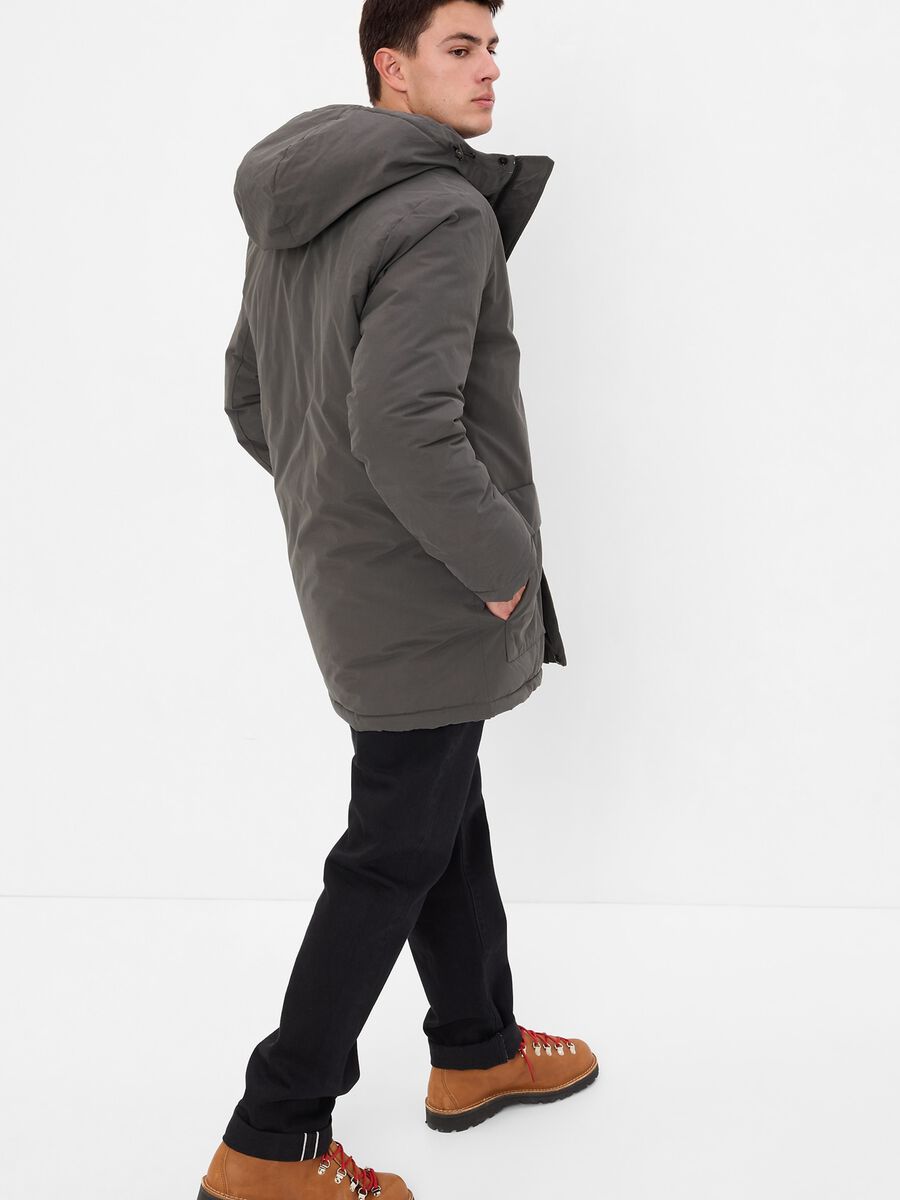 Solid colour quilted parka with recycled polyester filling Man_1