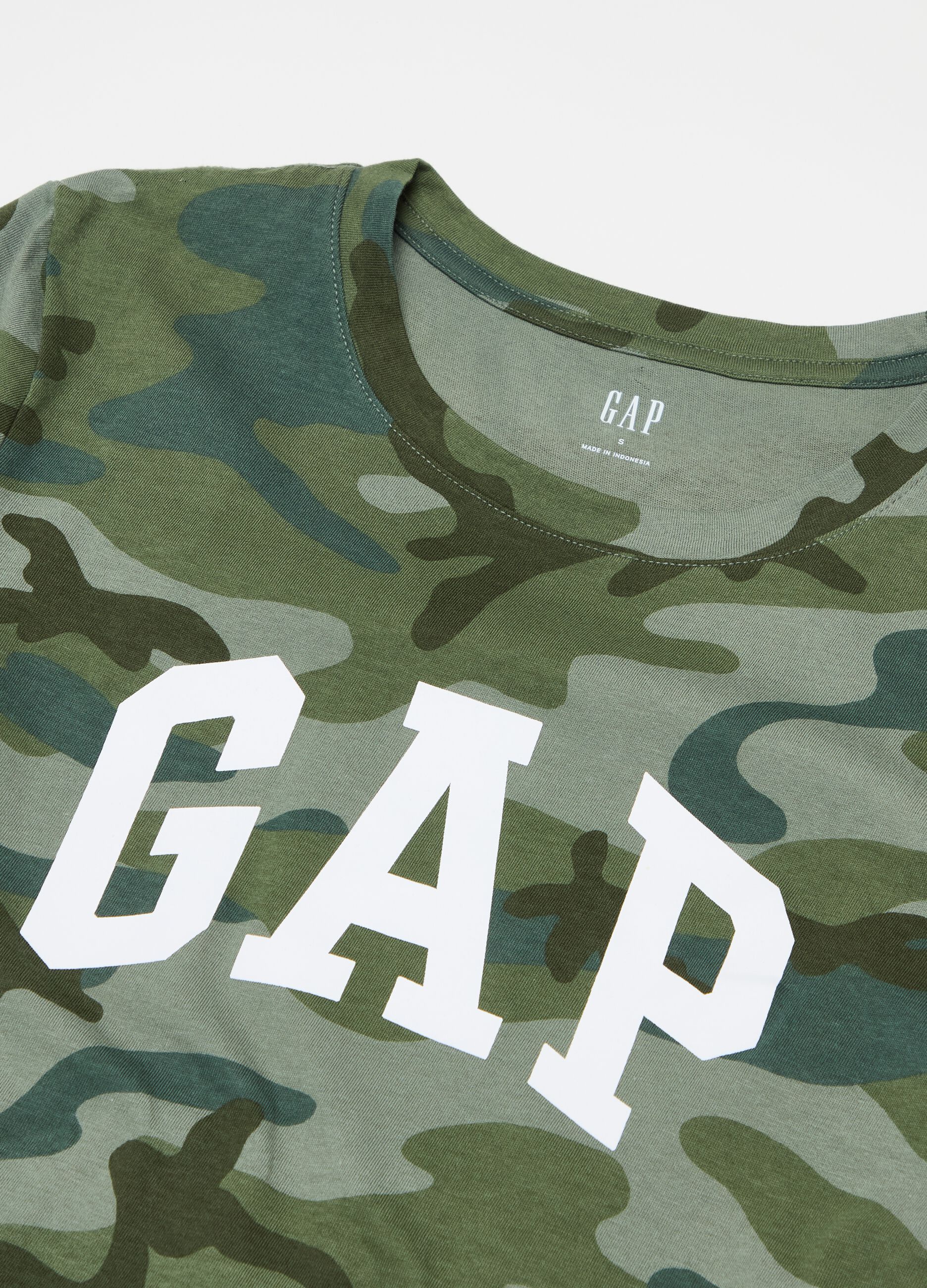 T-shirt camouflage con stampa logo_2