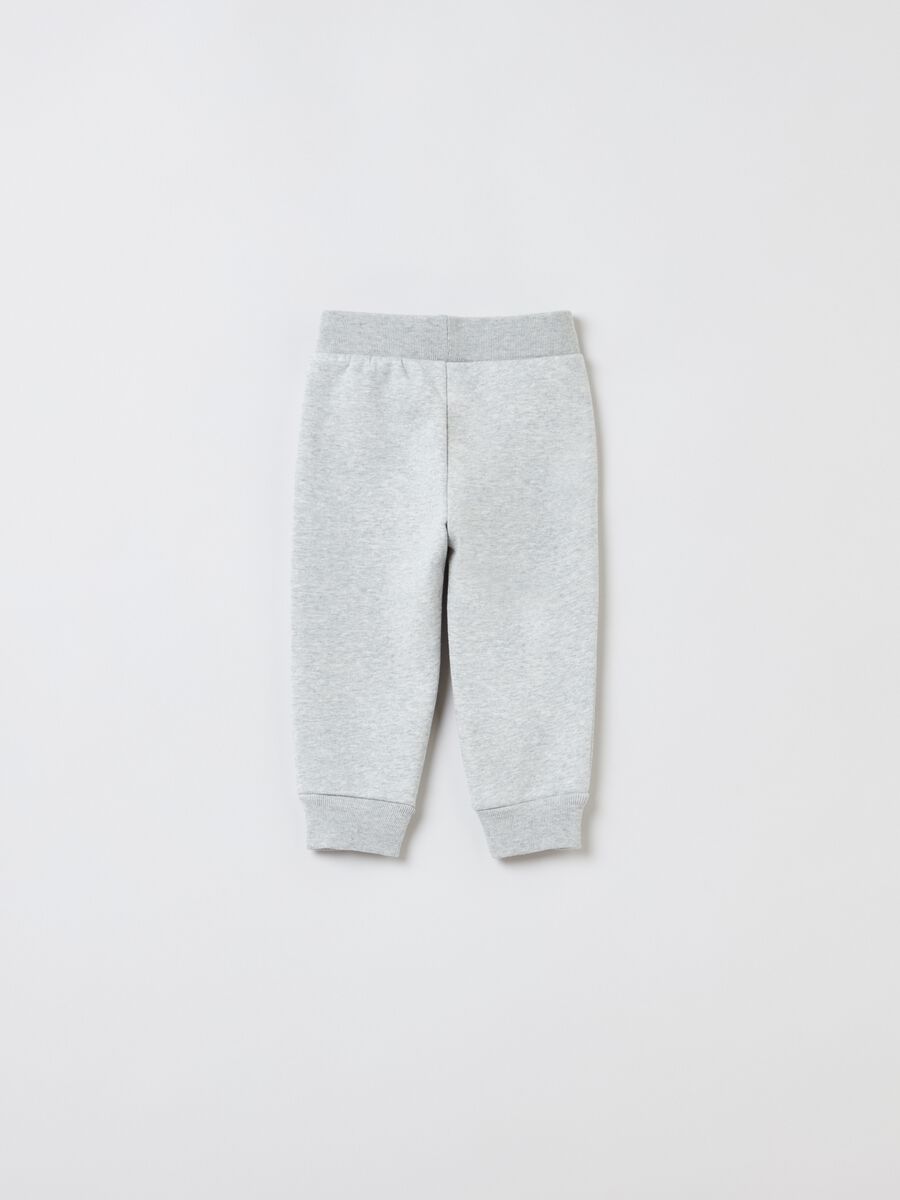 Mélange plush joggers with embroidered logo Toddler Boy_1