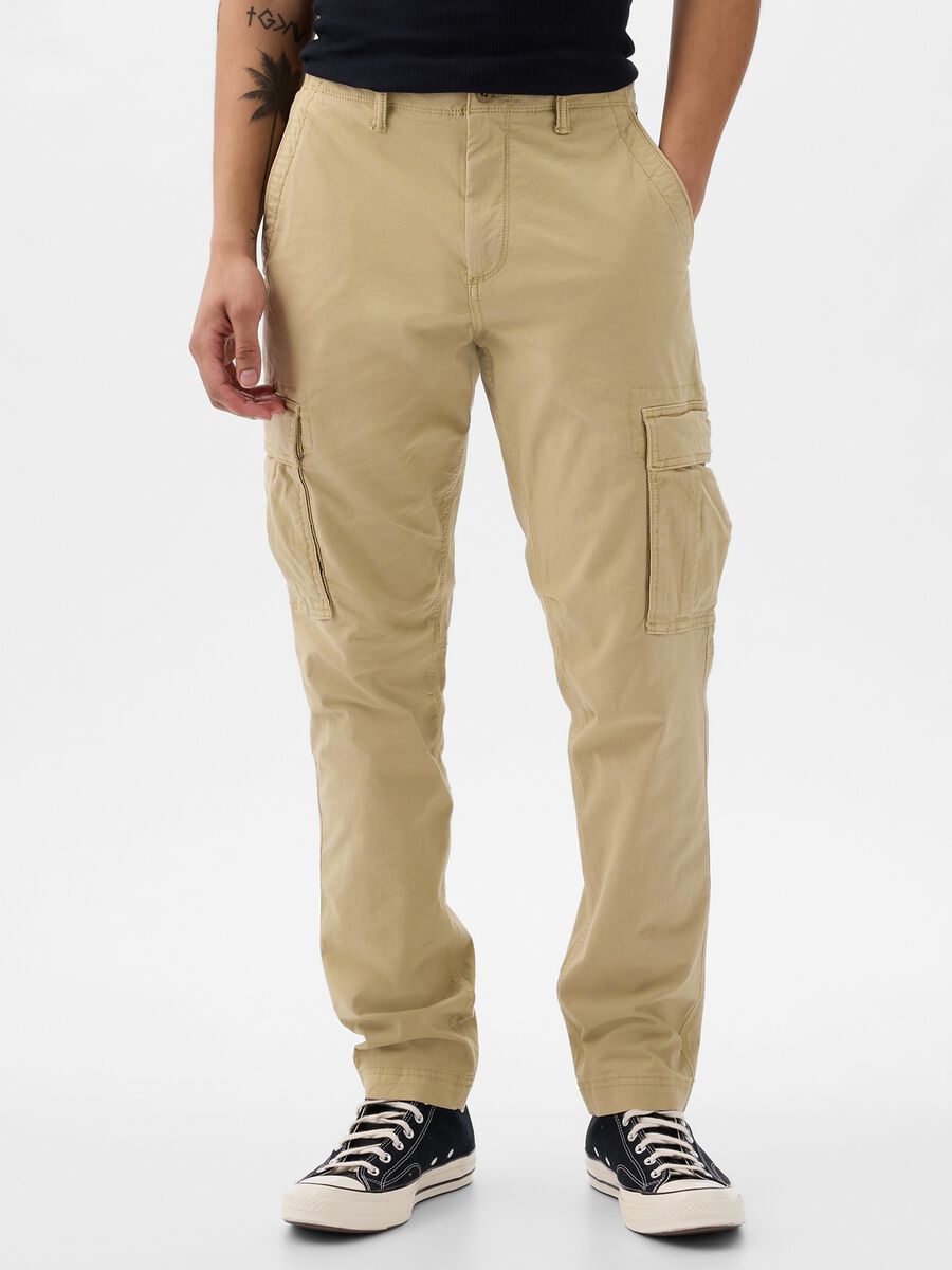 Pantalone cargo in cotone stretch Uomo_2