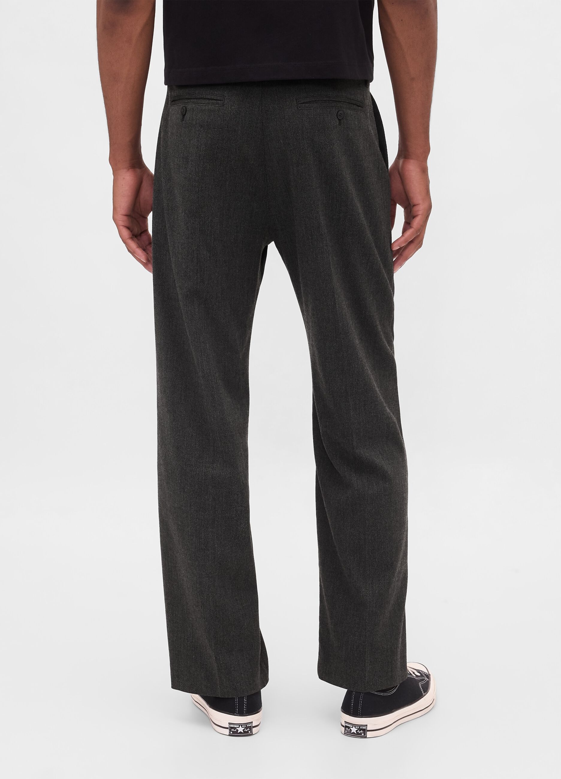 Pantaloni grigi in misto viscosa e lana