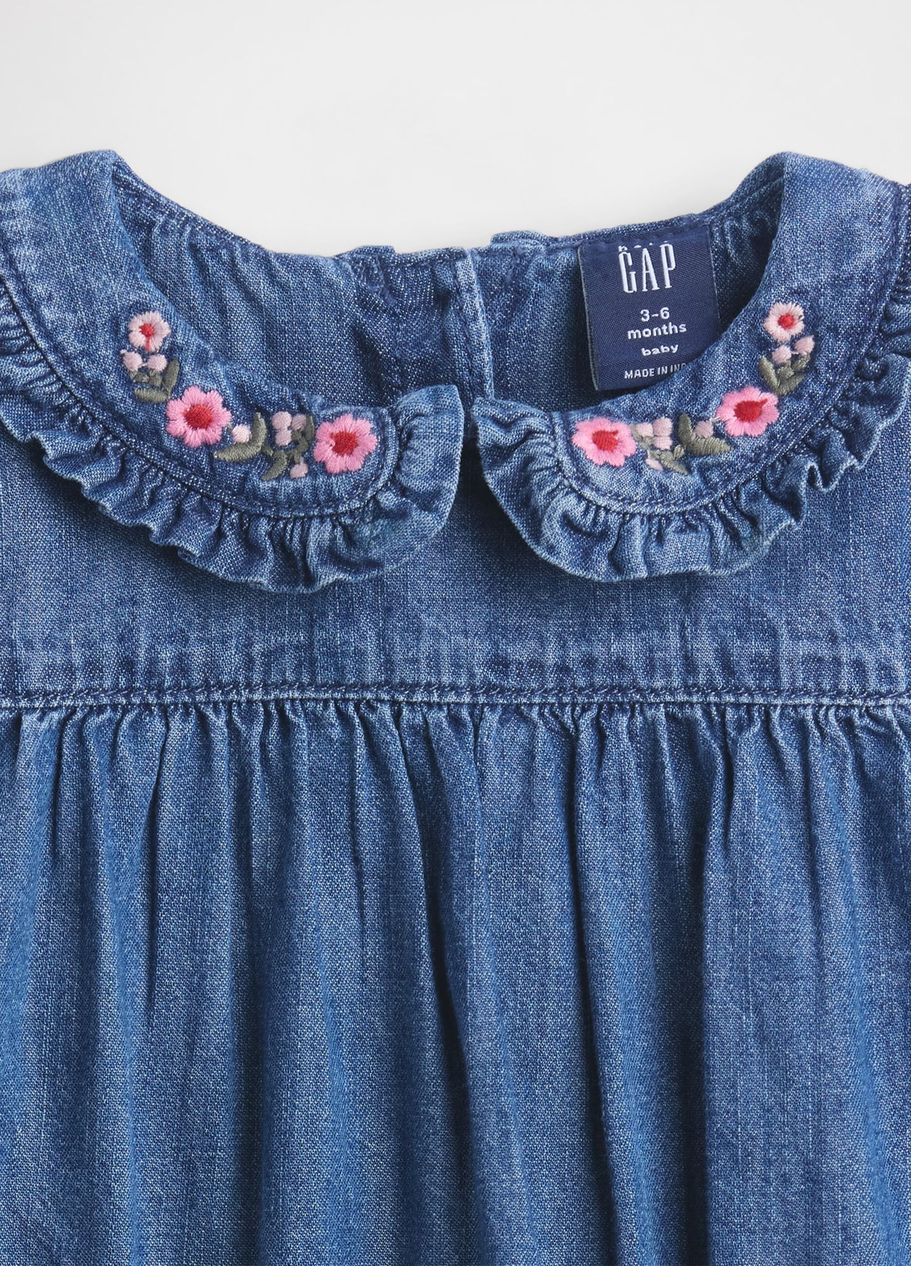 Body in denim con collo ricamato_2