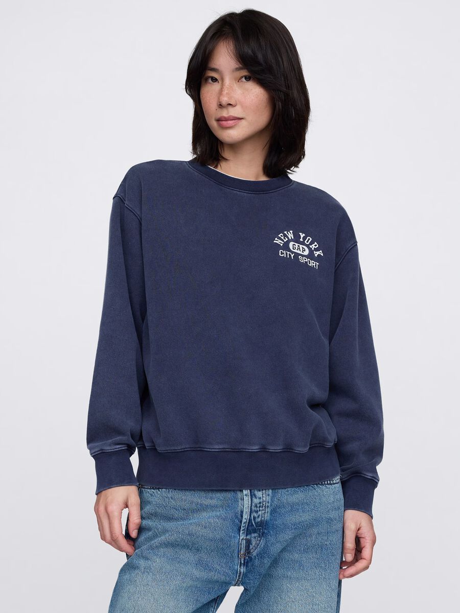 Felpa blu con stampa Gap New York Donna_0