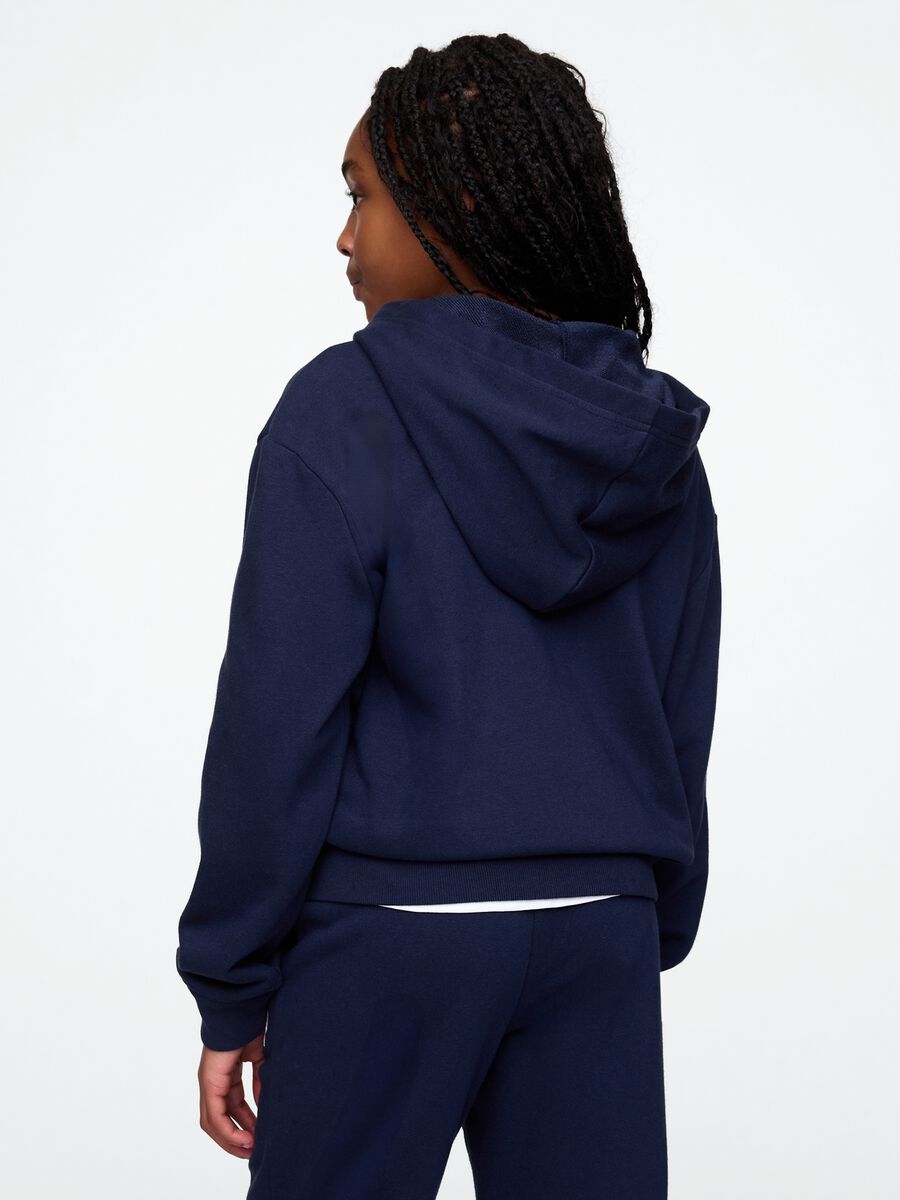 Girl's regular fit hoodie in blue cotton blend Girl_2