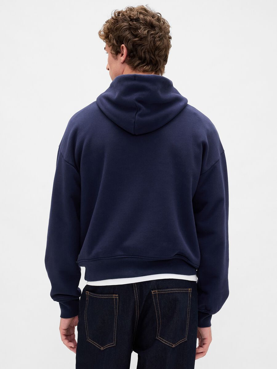 Felpa blu con cappuccio Uomo_2