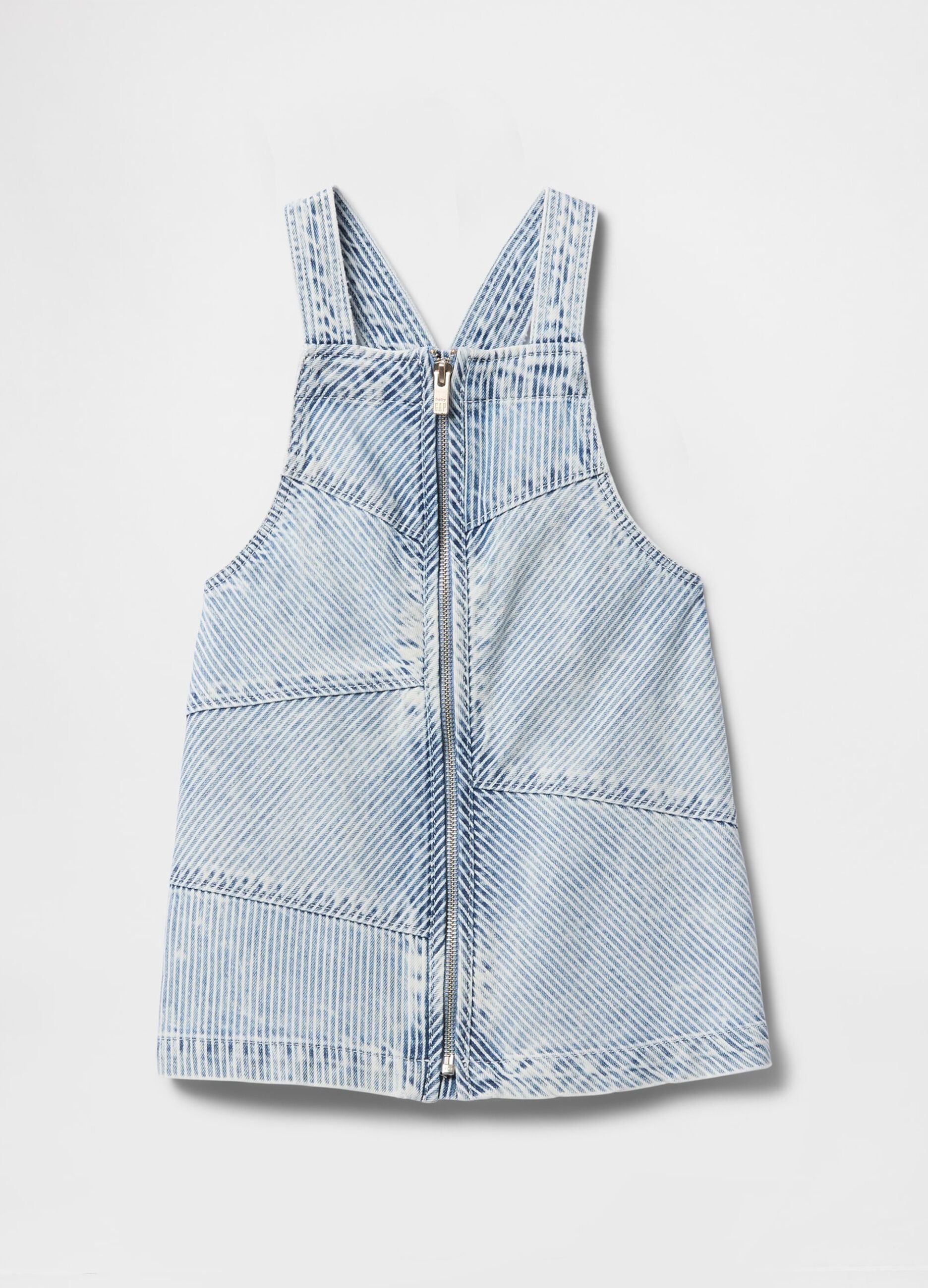 Salopette in denim chiaro con zip frontale_2