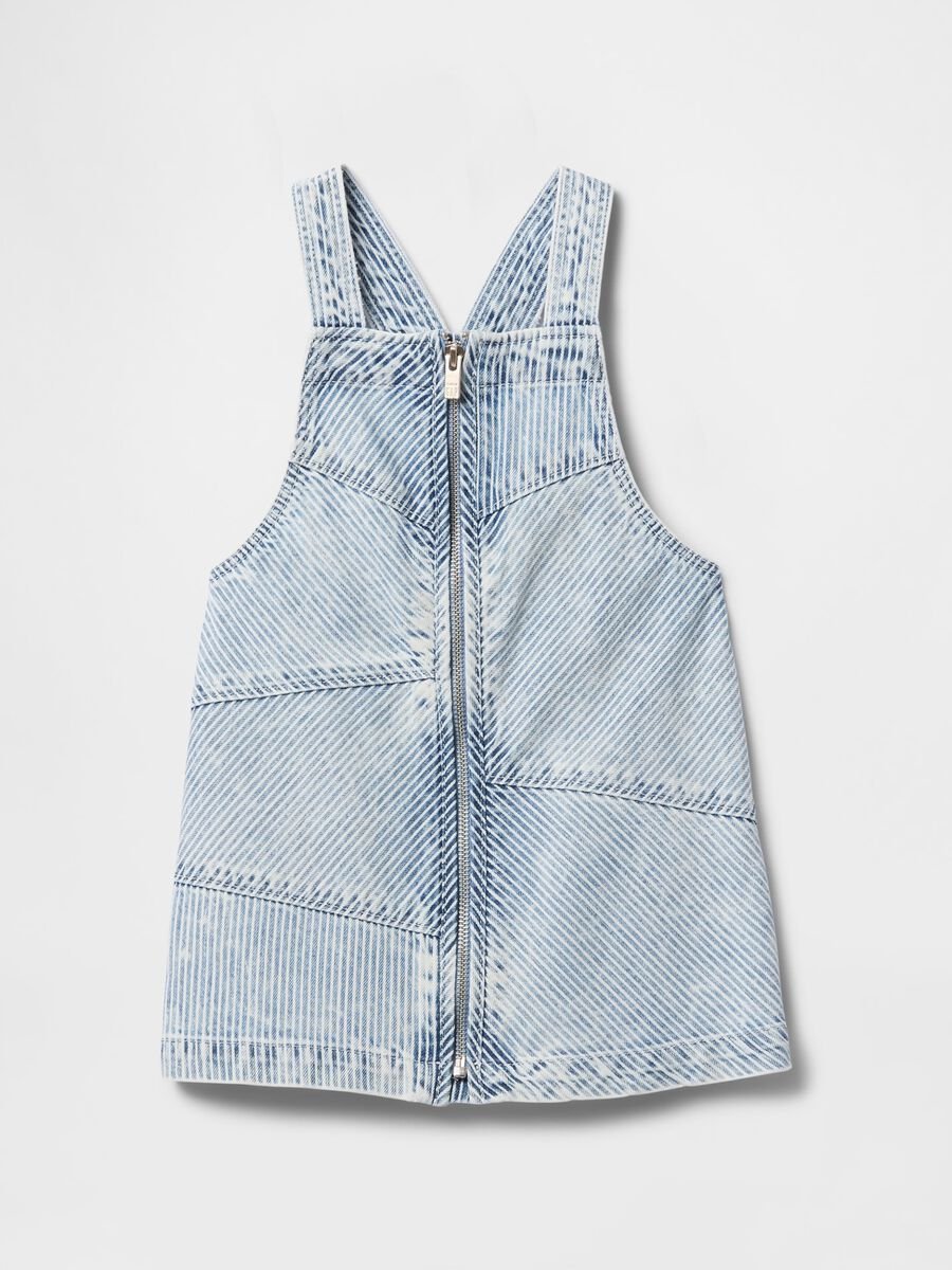 Salopette in denim chiaro con zip frontale Bimba_2