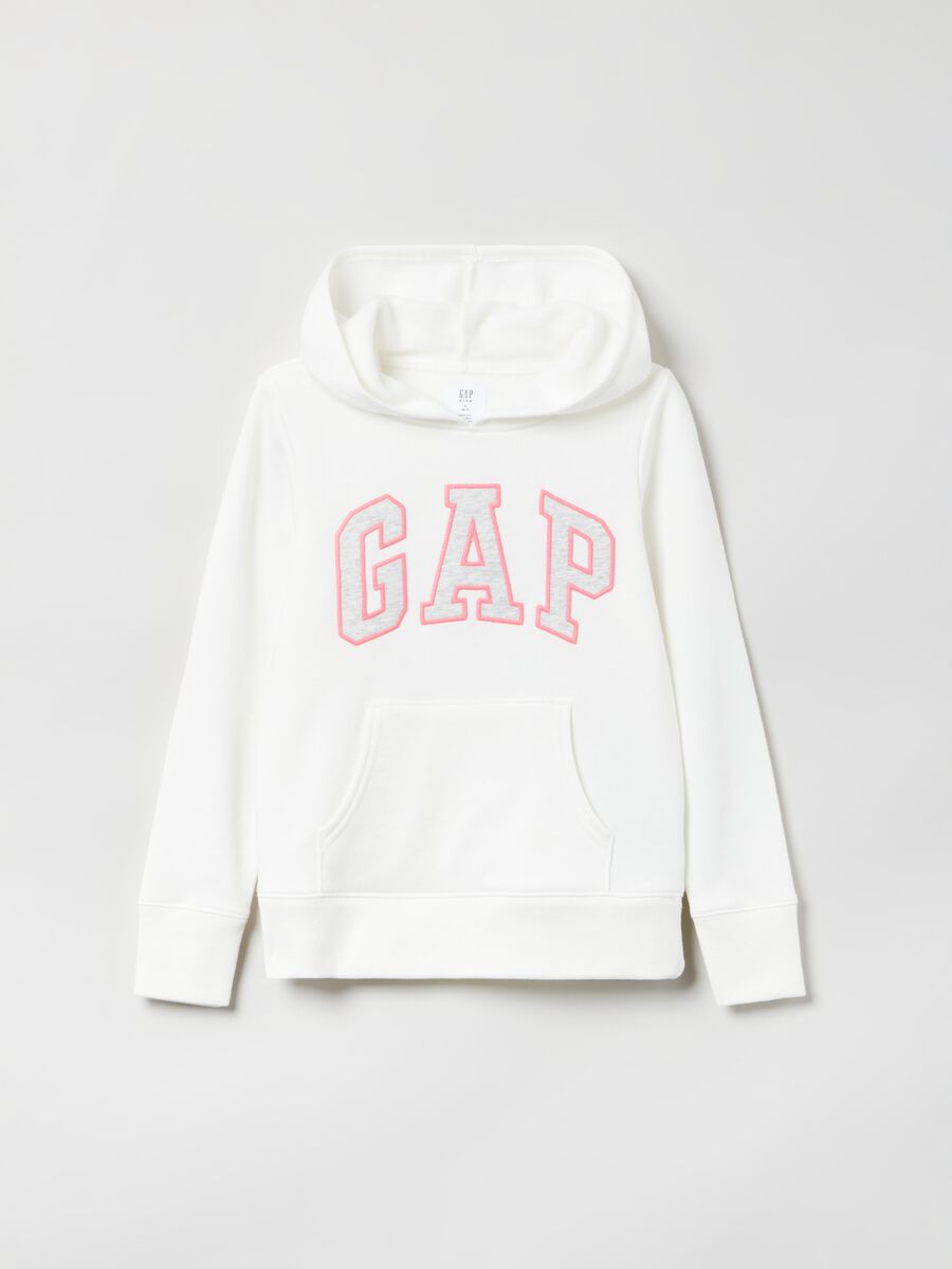 Sweatshirt with hood and logo patch Girl_0