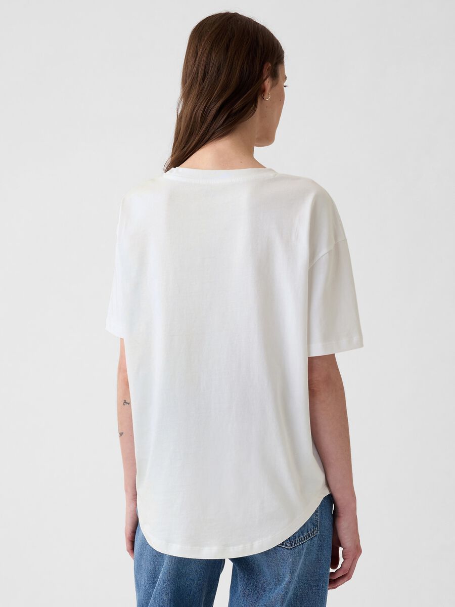 T-shirt bianca a maniche corte in cotone Woman_1