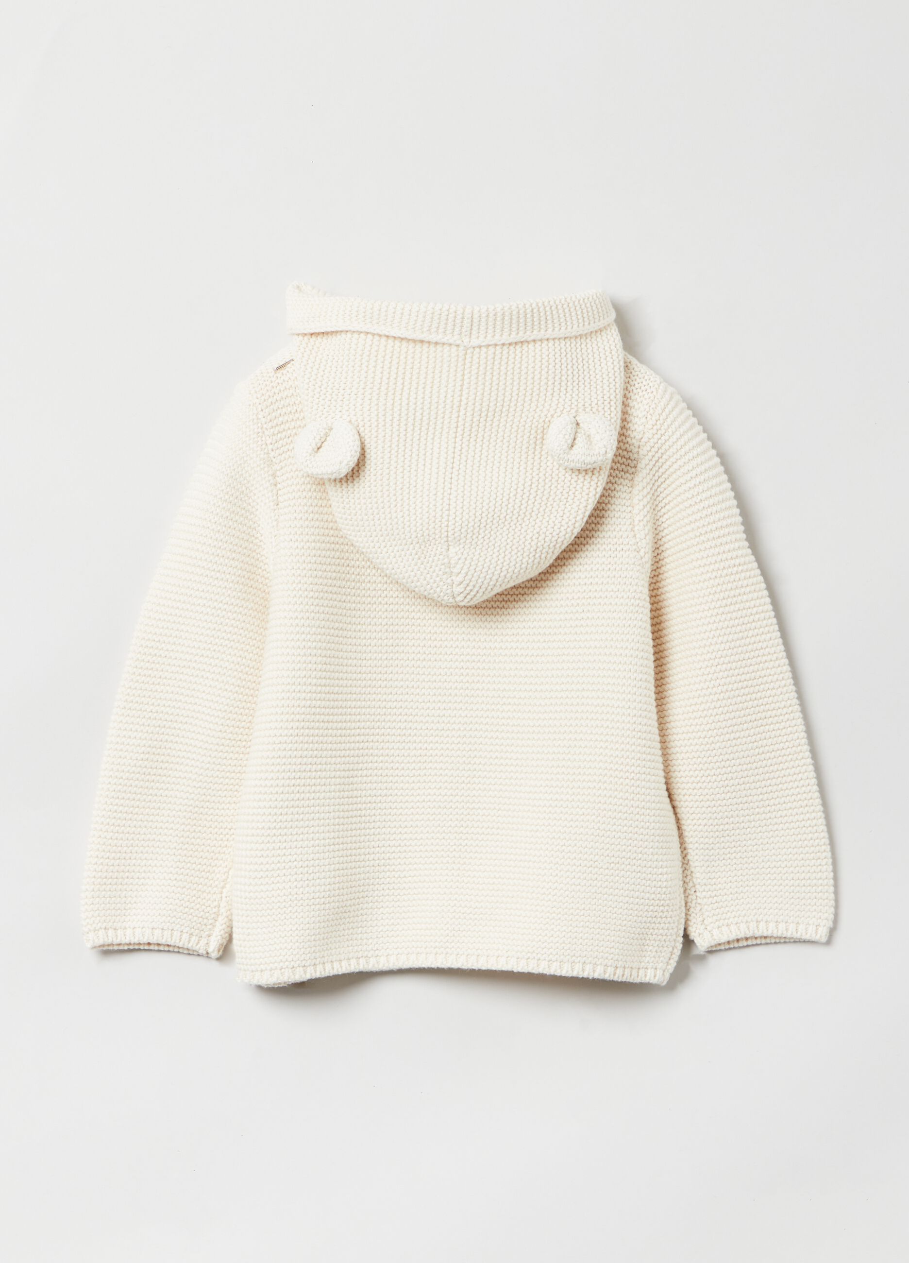 Cardigan in maglia con cappuccio_1