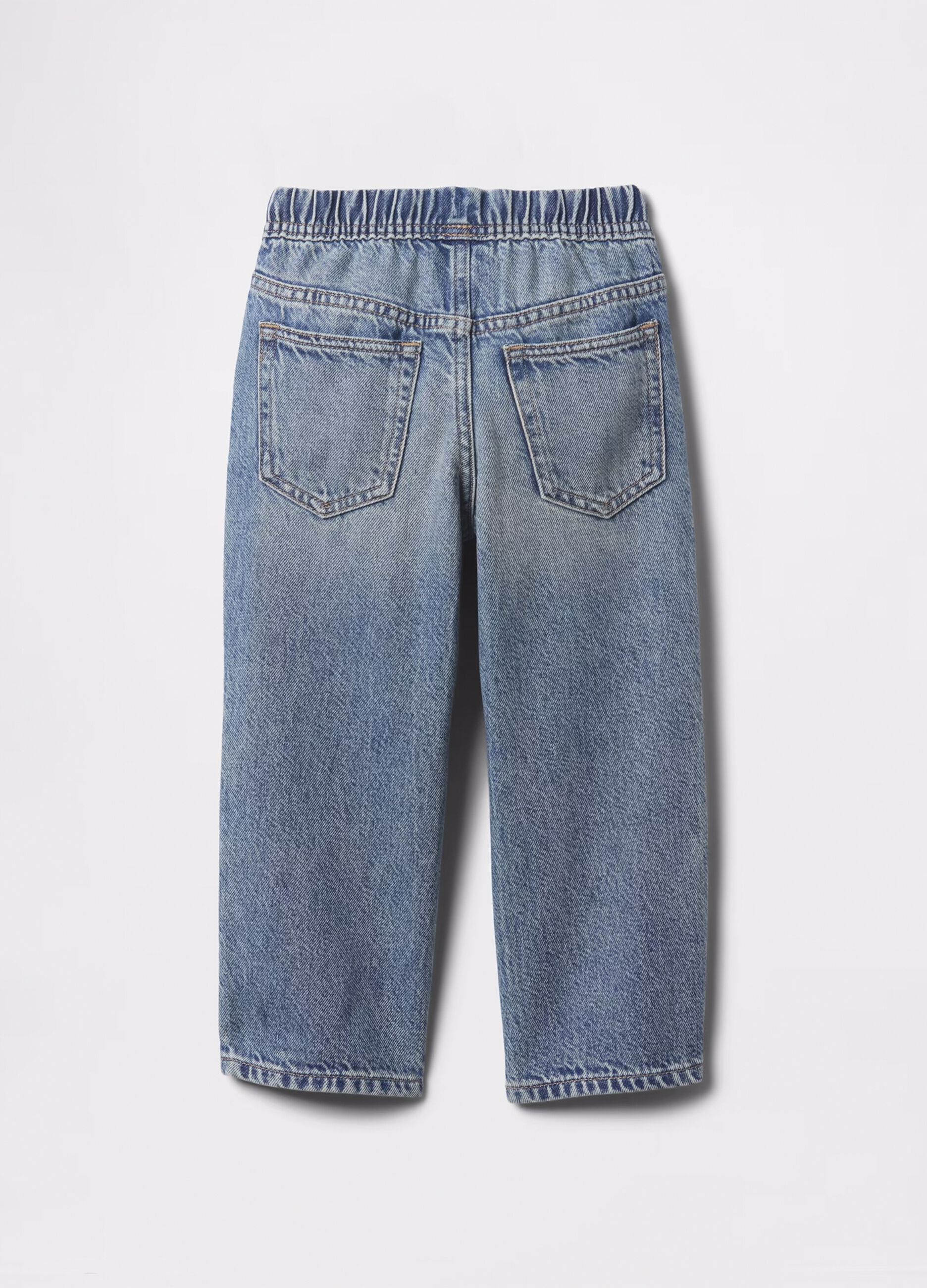 Denim joggers with drawstring and pockets_2