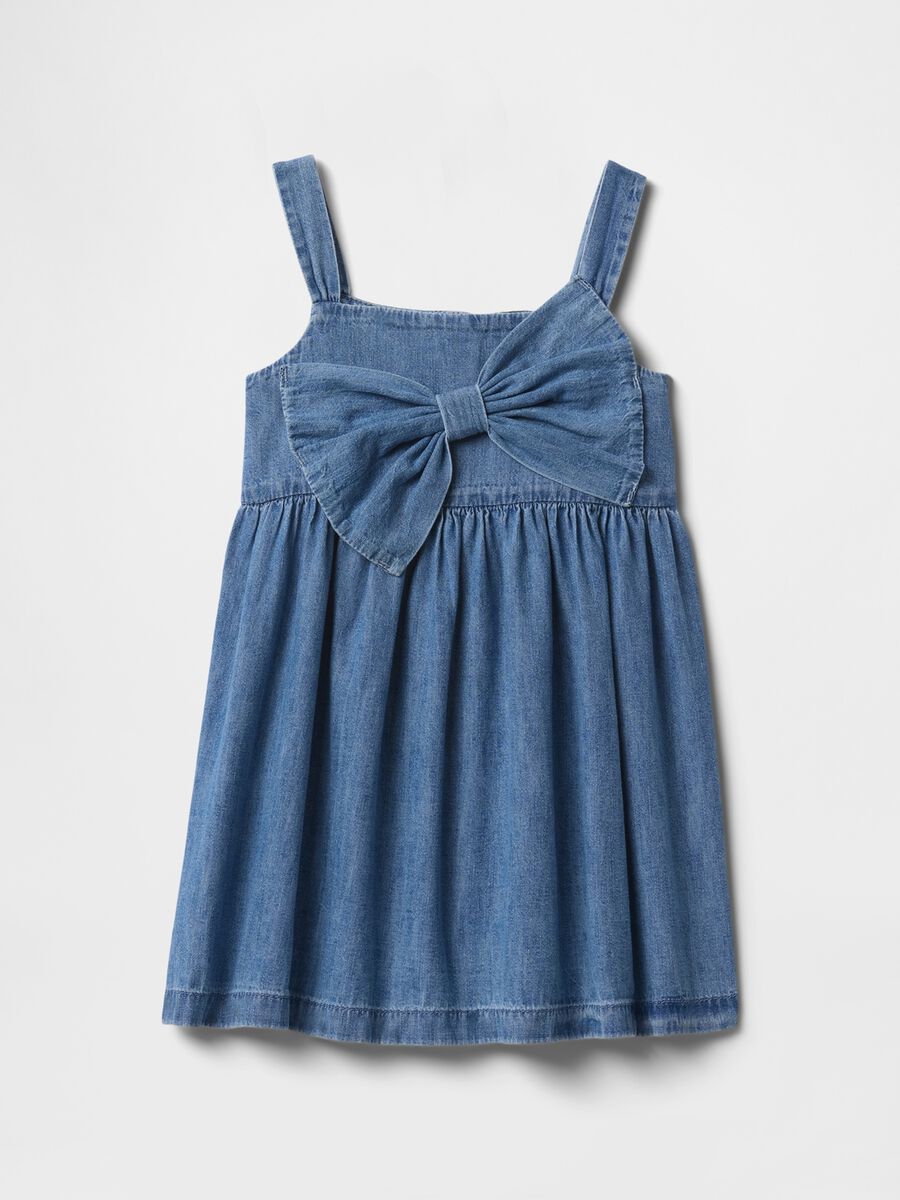 Vestito in denim con dettaglio fiocco Bimba_1