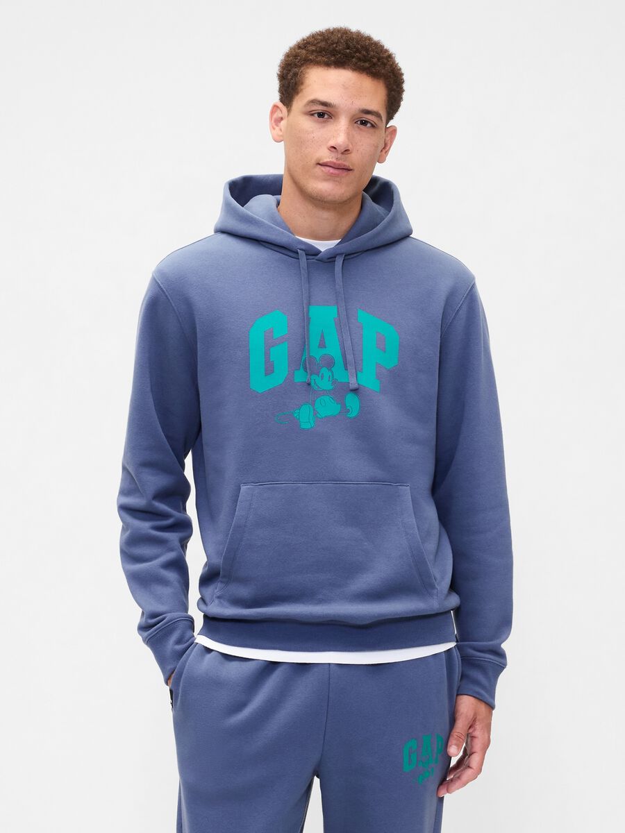 Blue Hooded Sweatshirt Man_0