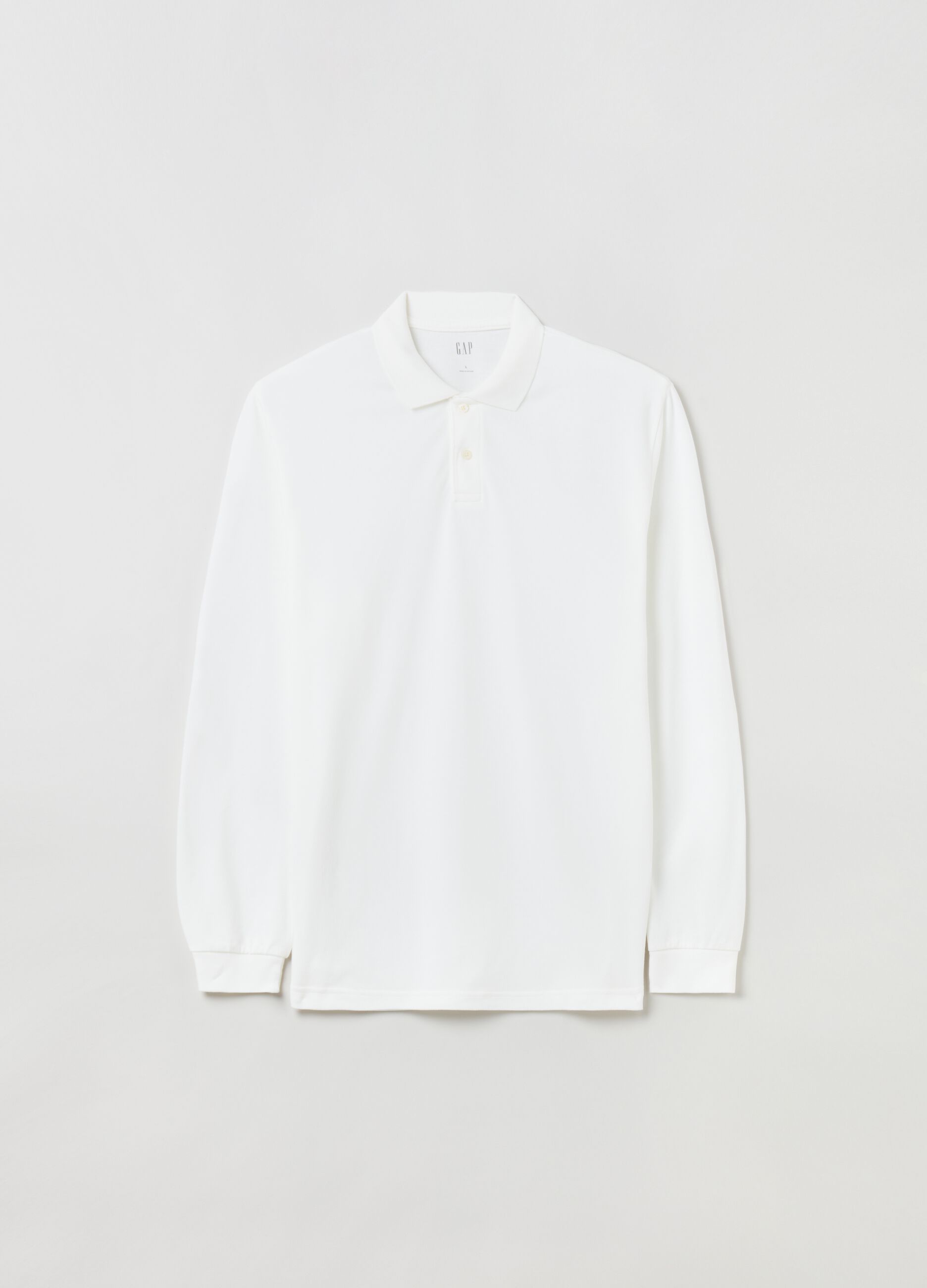 Long-sleeved pique polo shirt_1