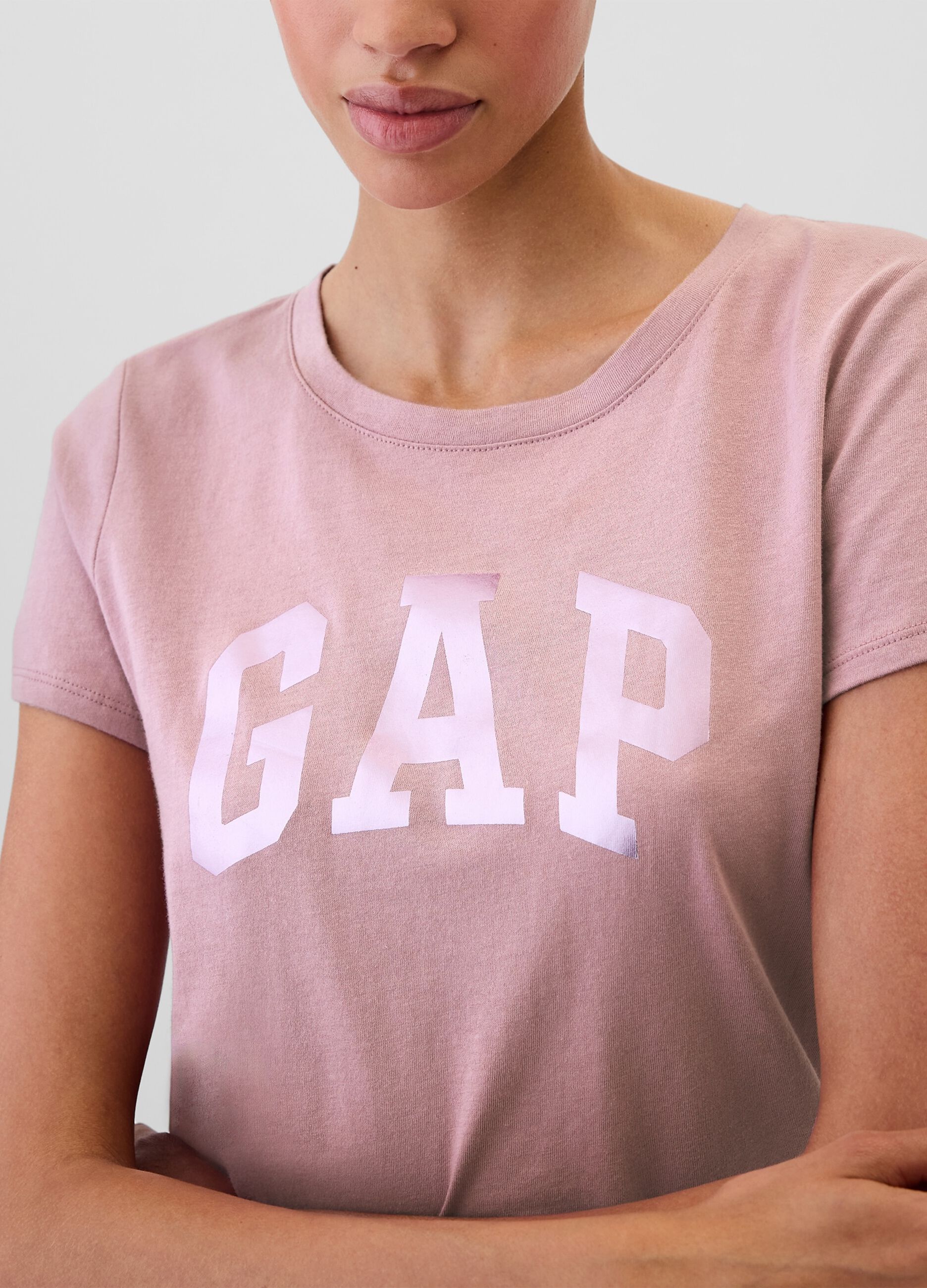 T-shirt con stampa logo in foil_3