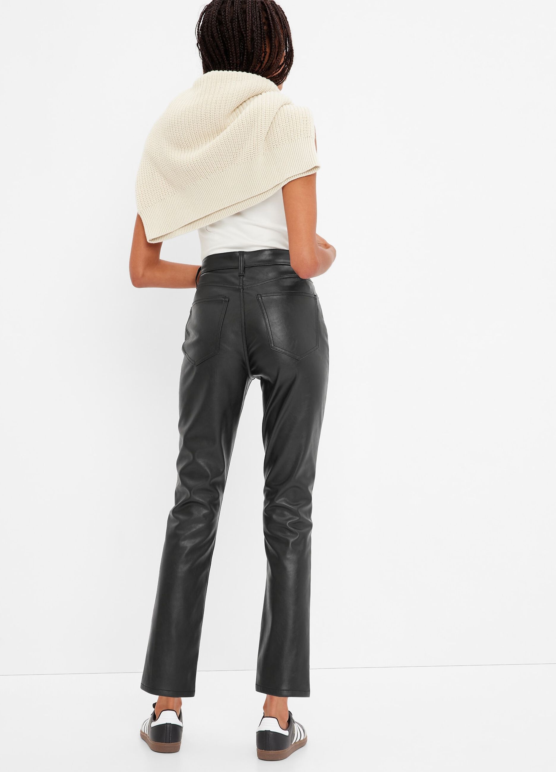 Slim-fit glossy-effect trousers_1