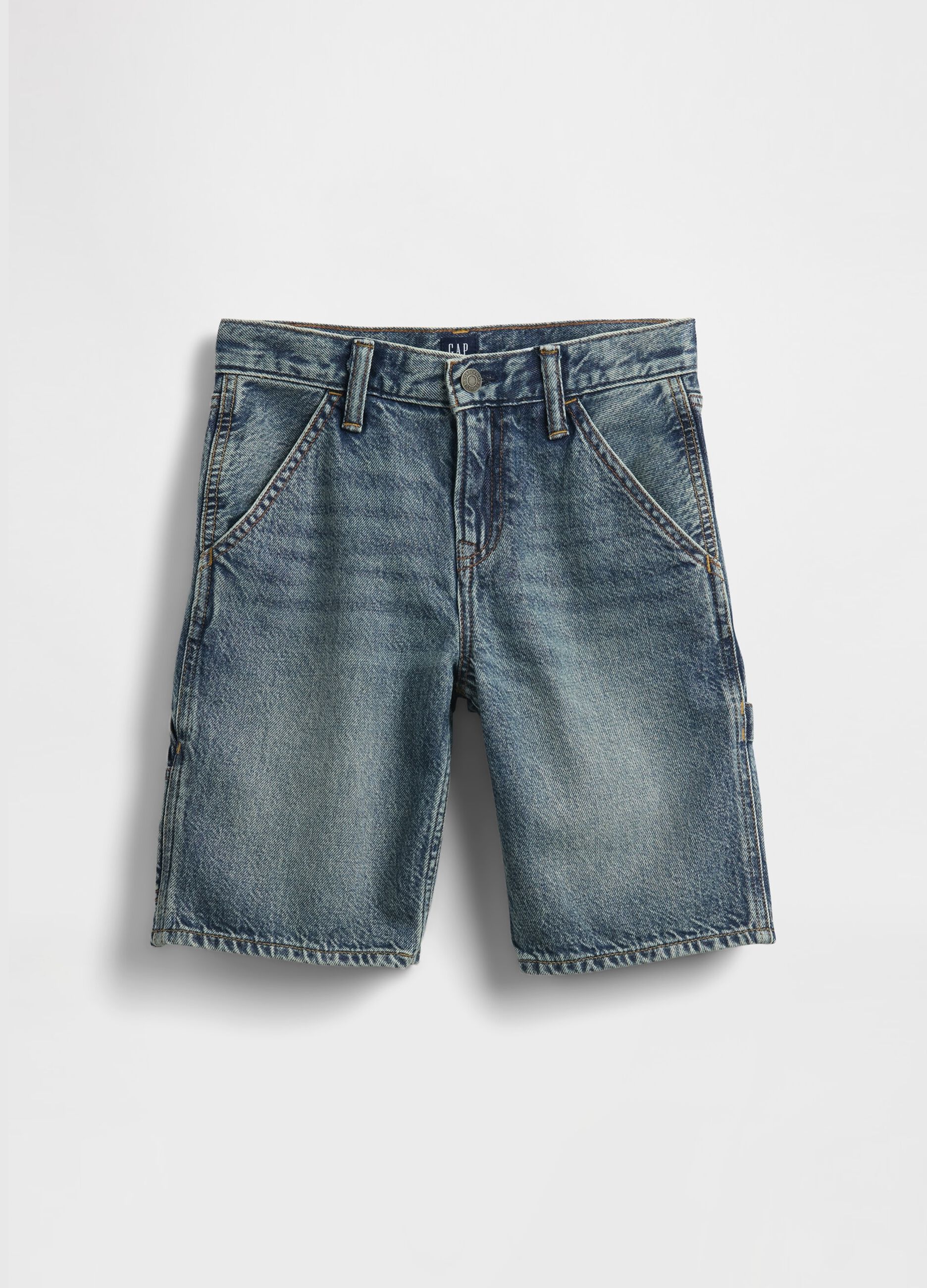 Bermuda in denim lavato con tasche_3