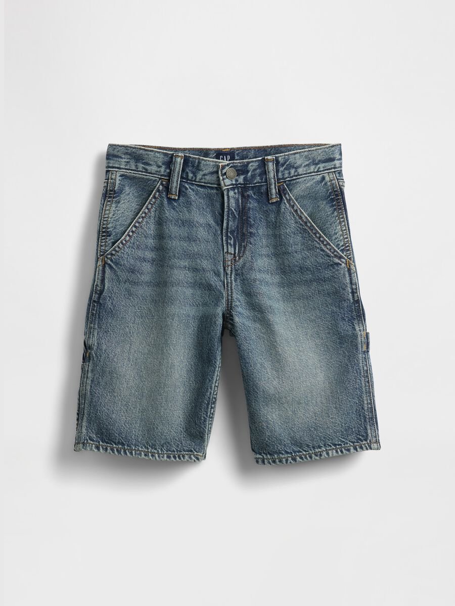 Bermuda in denim lavato con tasche Boy_3