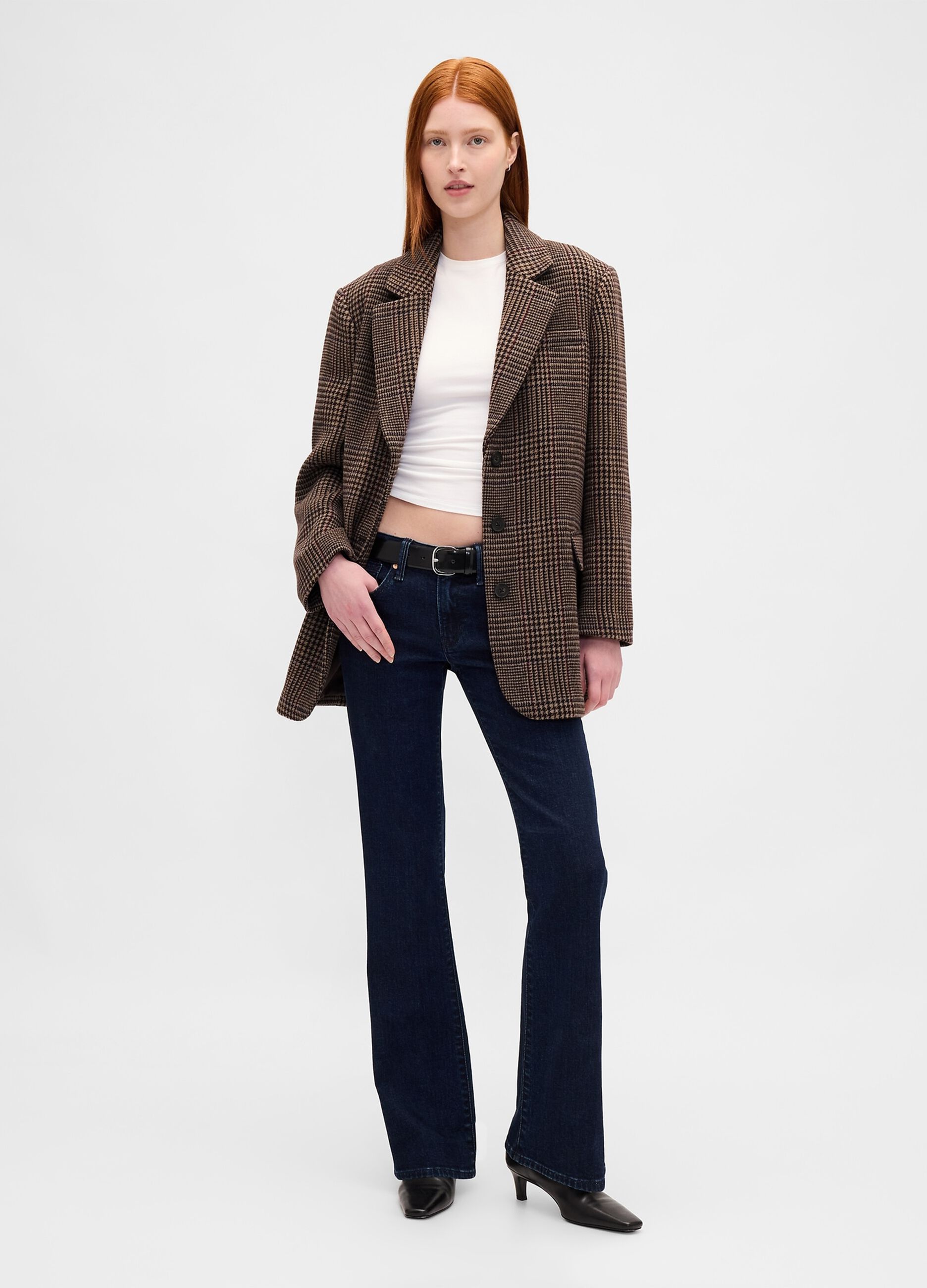 Giacca marrone con motivo a quadri