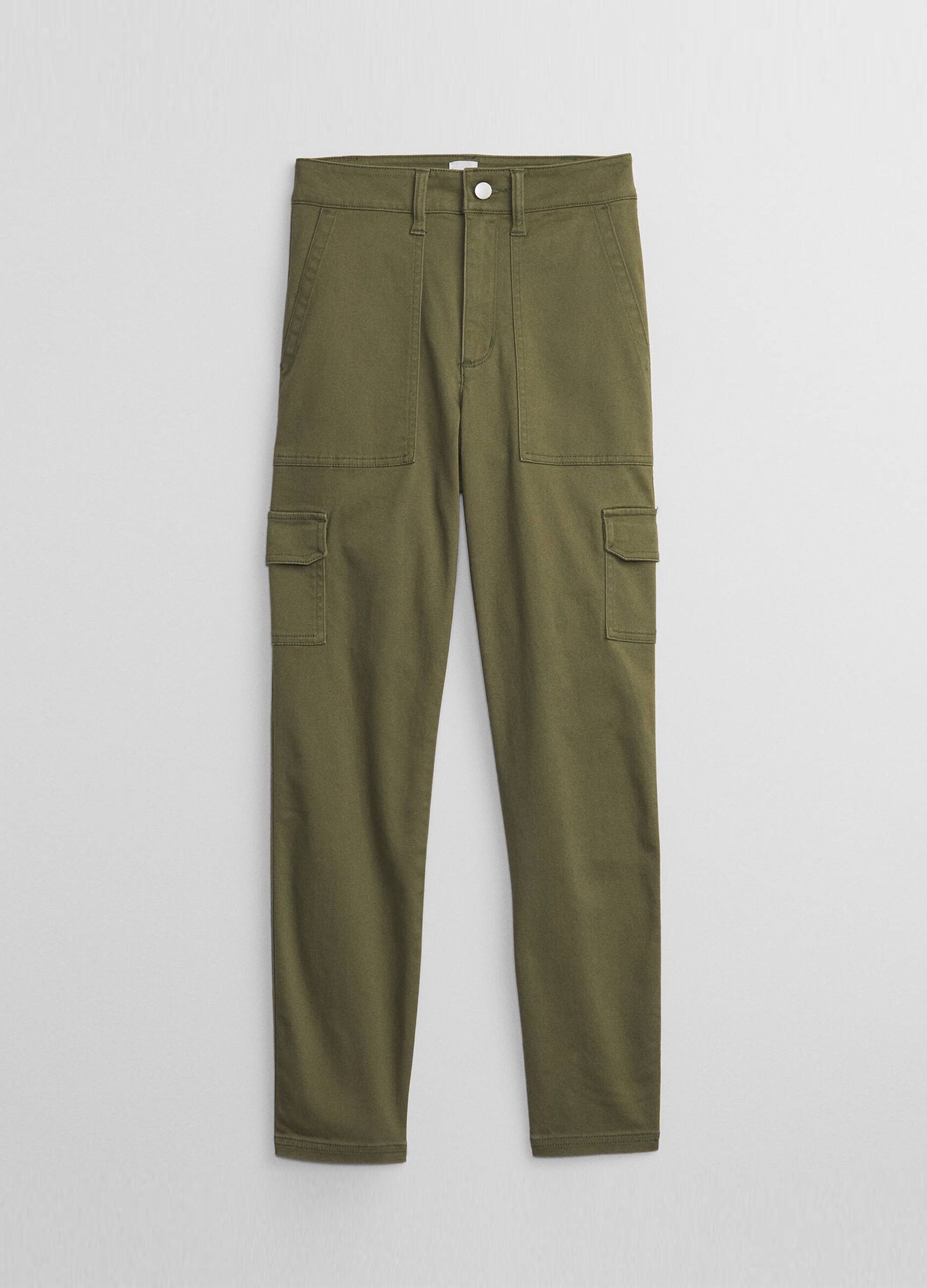 Solid colour cargo trousers_4