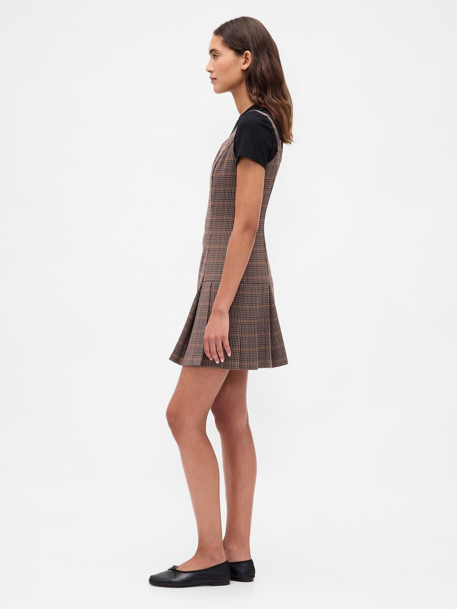 Brown plaid dress with check detailing Woman_2