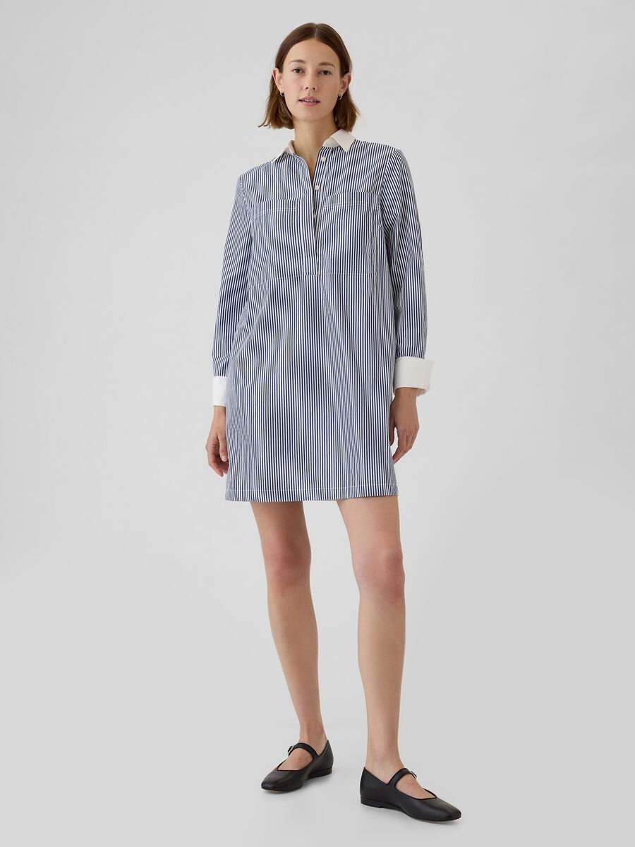 Vestito corto chemisier a righe Donna_0