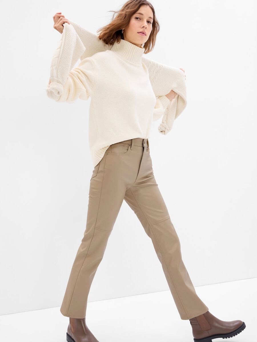 Pantalone straight fit effetto lucido Donna_0