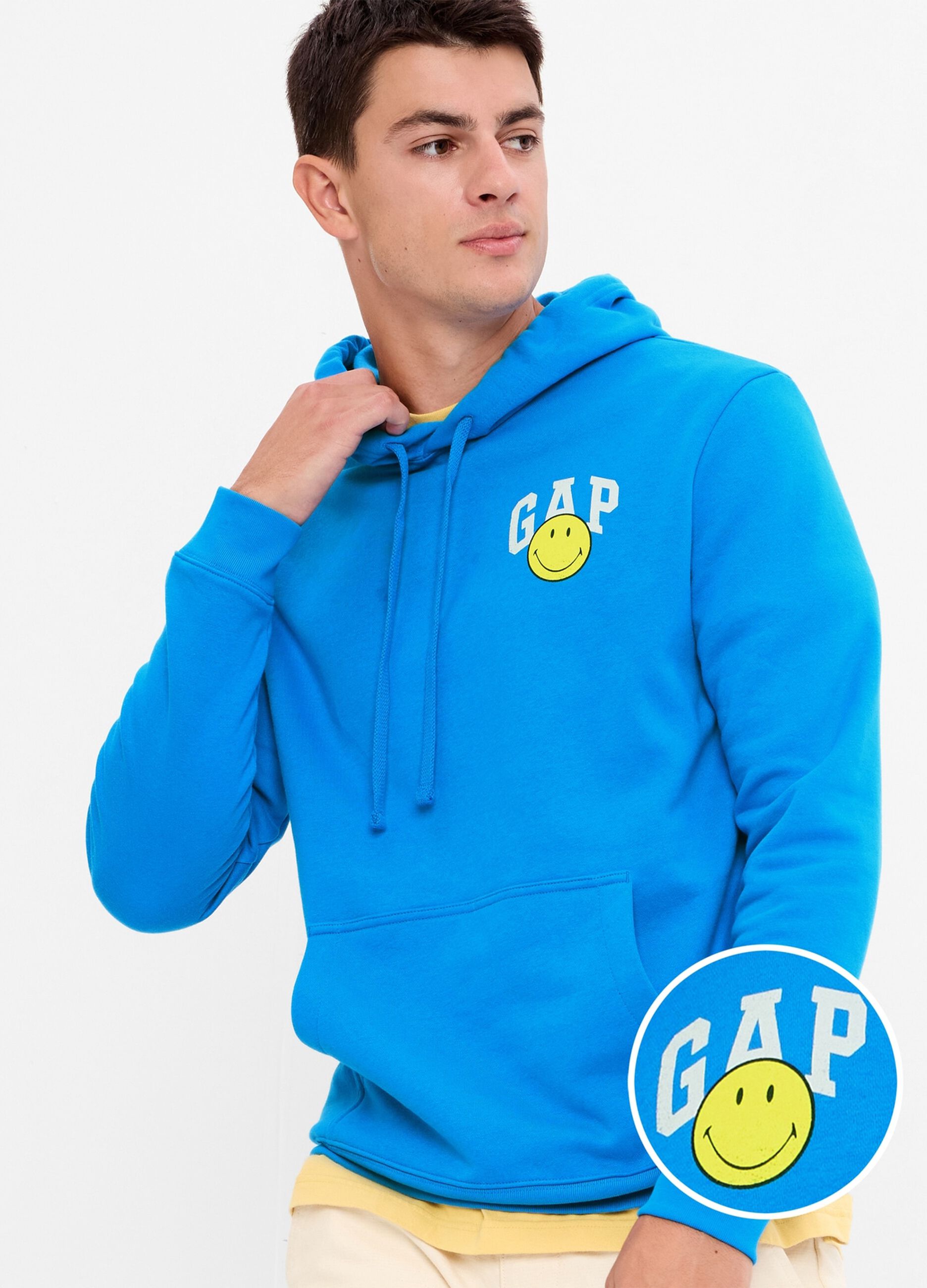 Hoodie with Smiley® print and logo