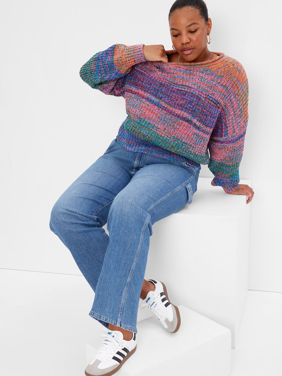 Oversize multi-colour pullover with pocket Woman_2
