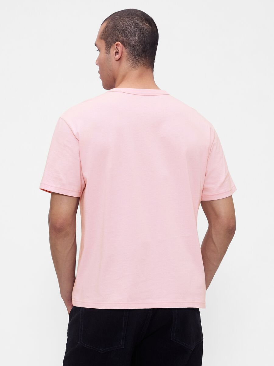 Pink Short Sleeve T-shirt Man_1