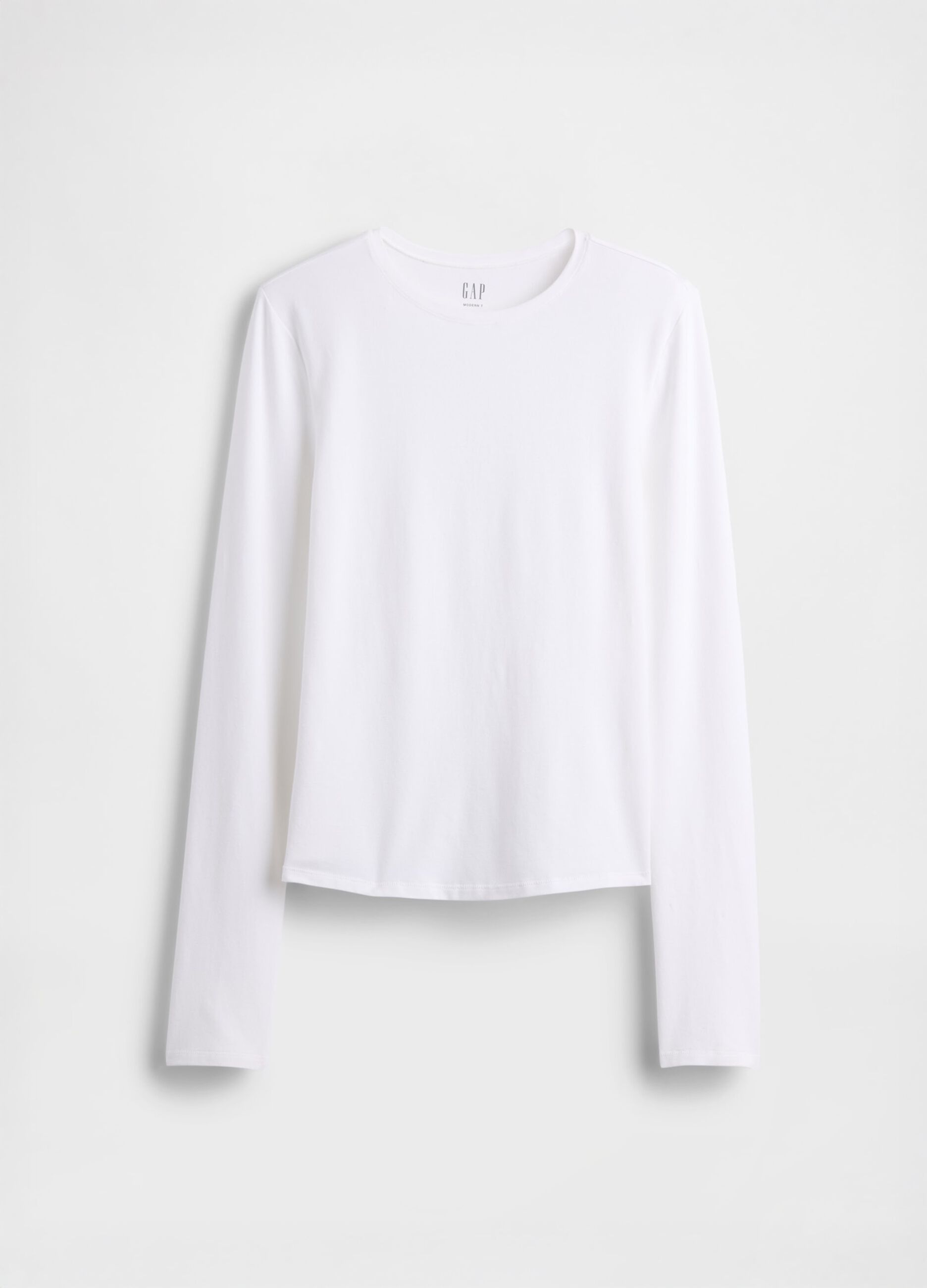 T-shirt bianca a maniche lunghe elasticizzata_3