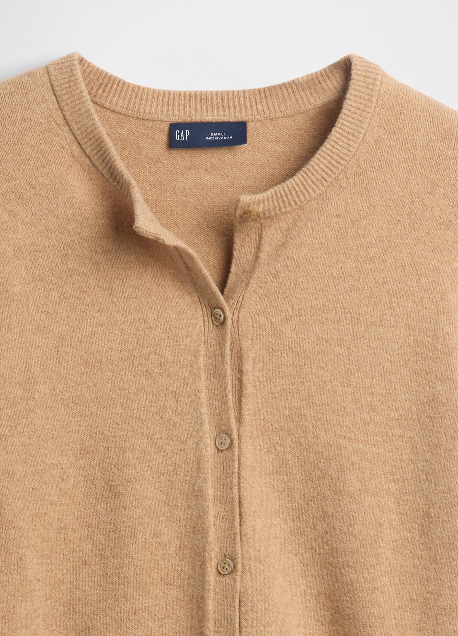 Beige cotton blend cardigan