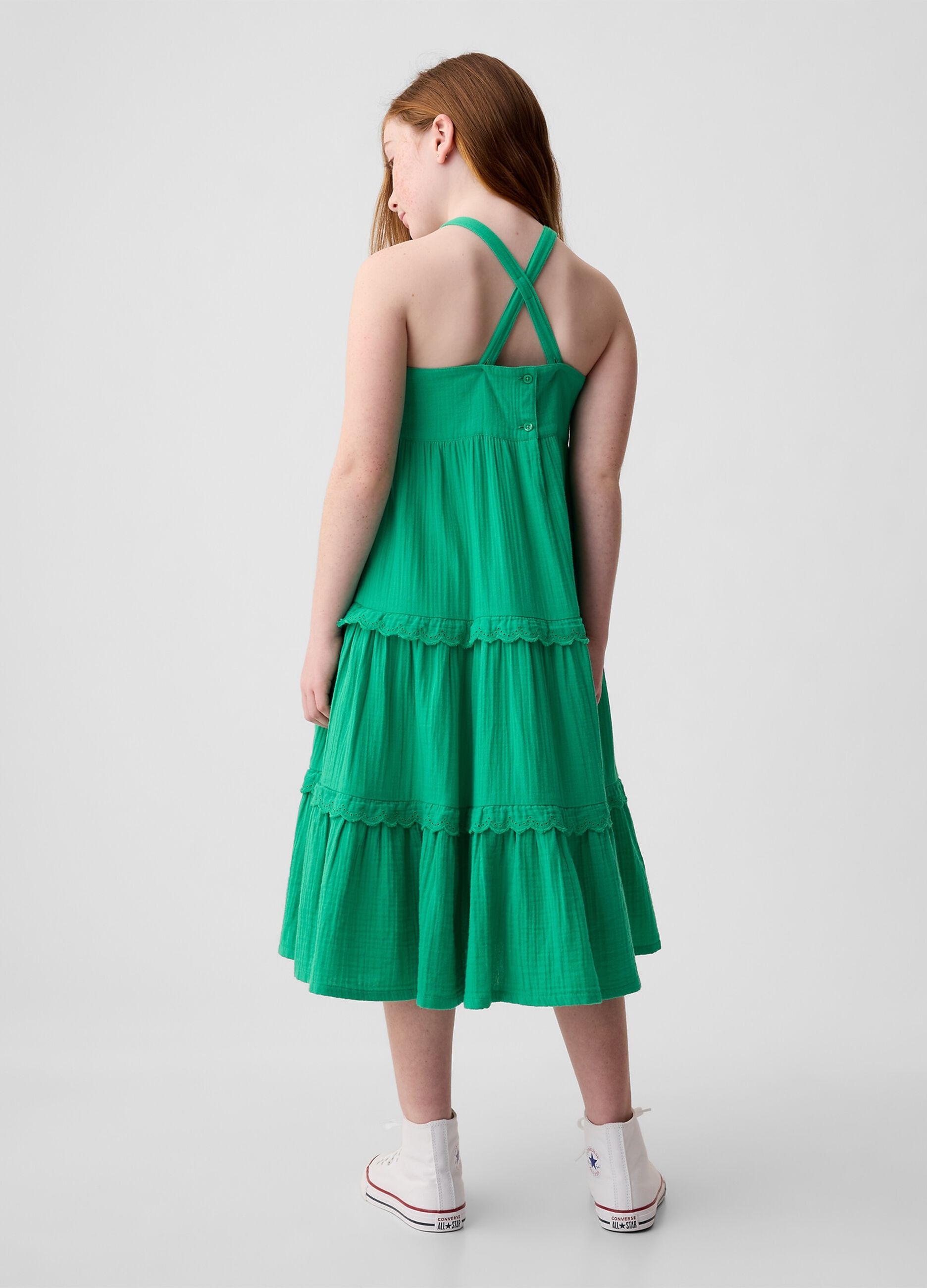 Abito midi con spalline incrociate_1