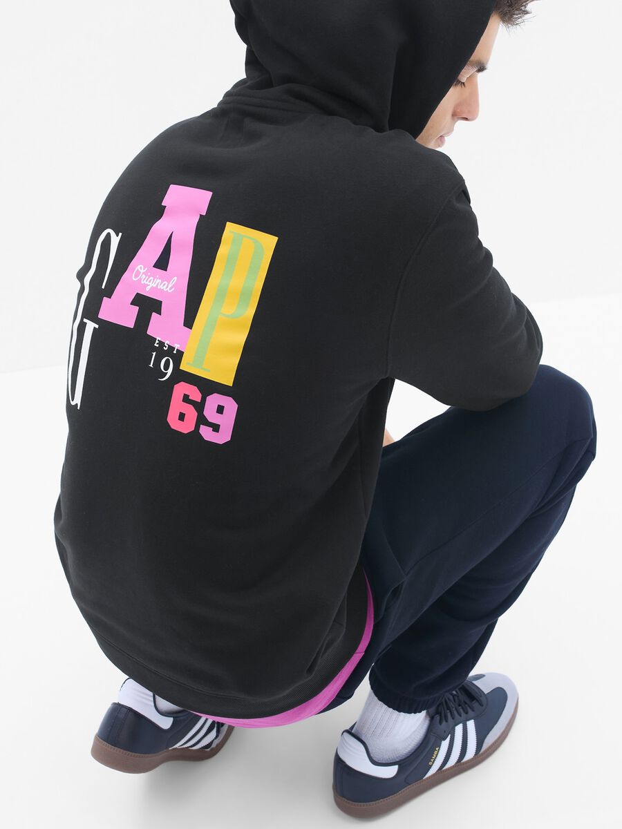 Felpa con cappuccio stampa logo multicolor Uomo_1
