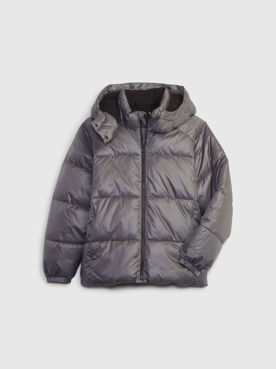 Quilted down jacket with detachable hood Boy_0