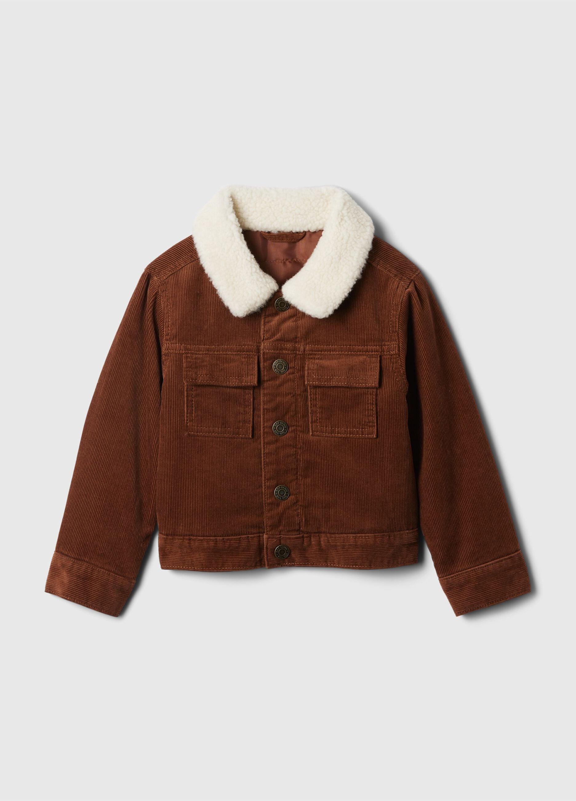 Giacca in corduroy con colletto in sherpa