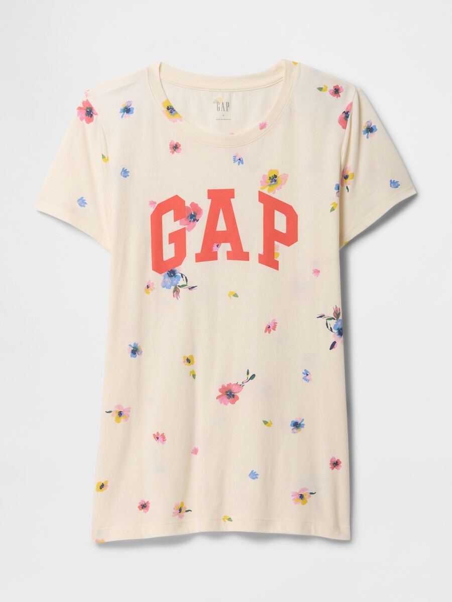 Gap White Floral Cotton T-Shirt Woman_4