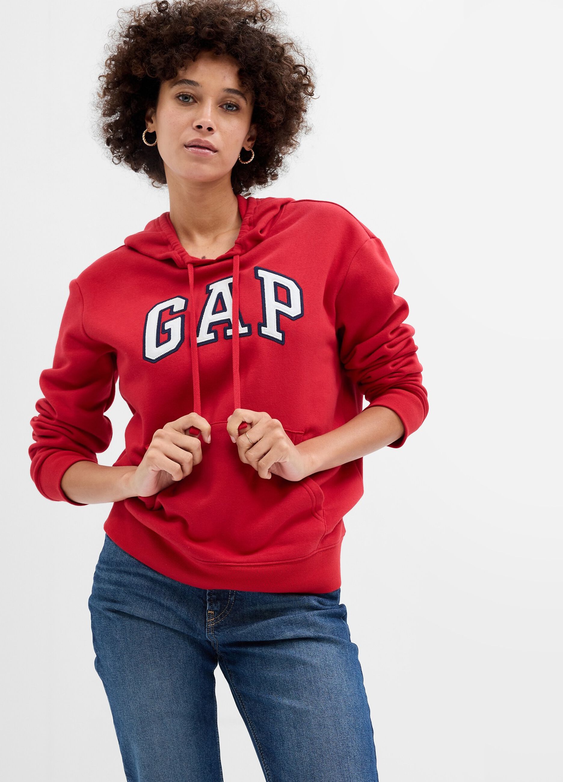 Sweatshirt with hood and logo embroidery