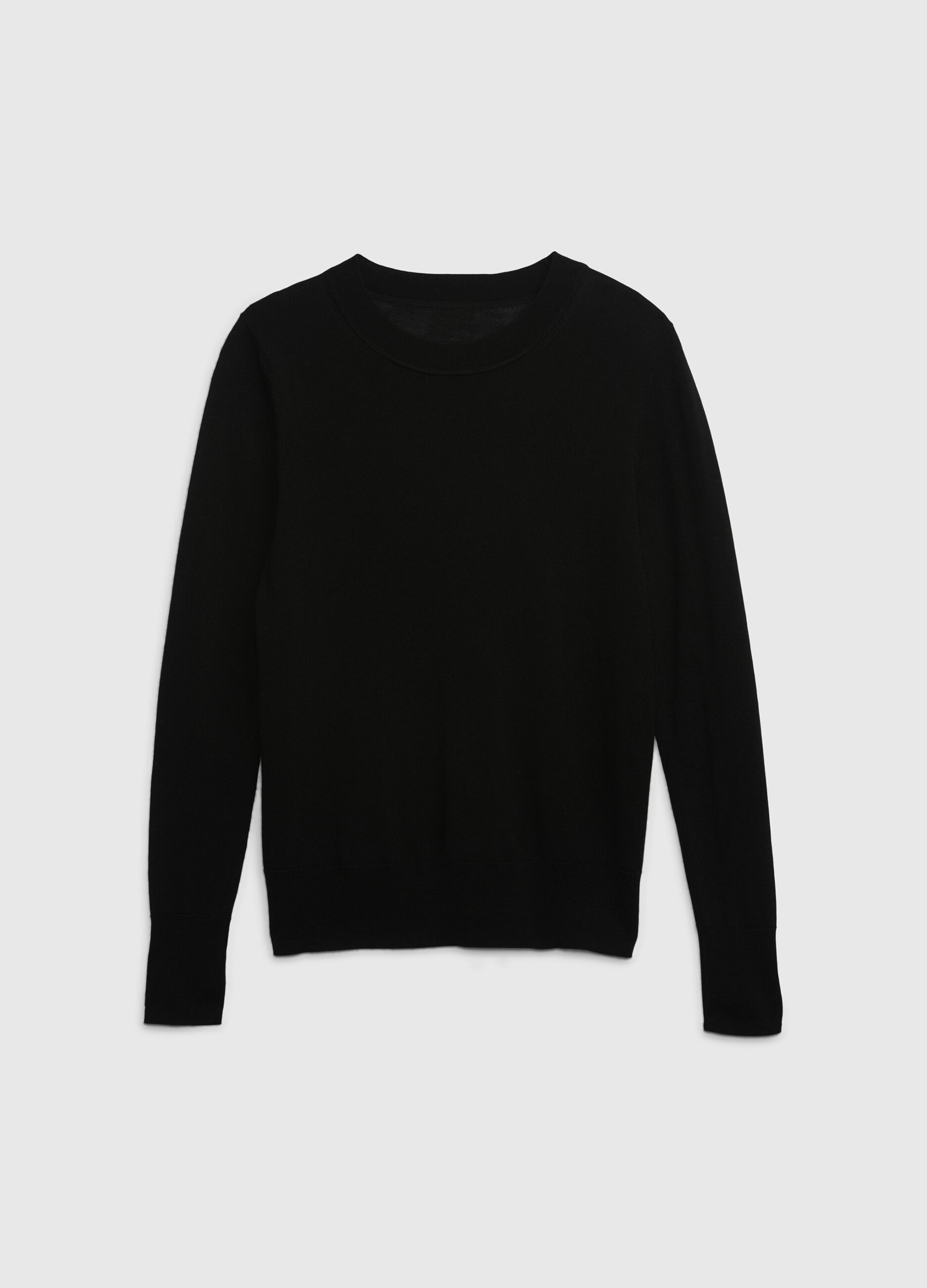 Merino wool pullover with round neck_5