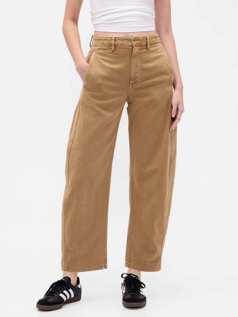 Brown Cotton Trousers Woman_1